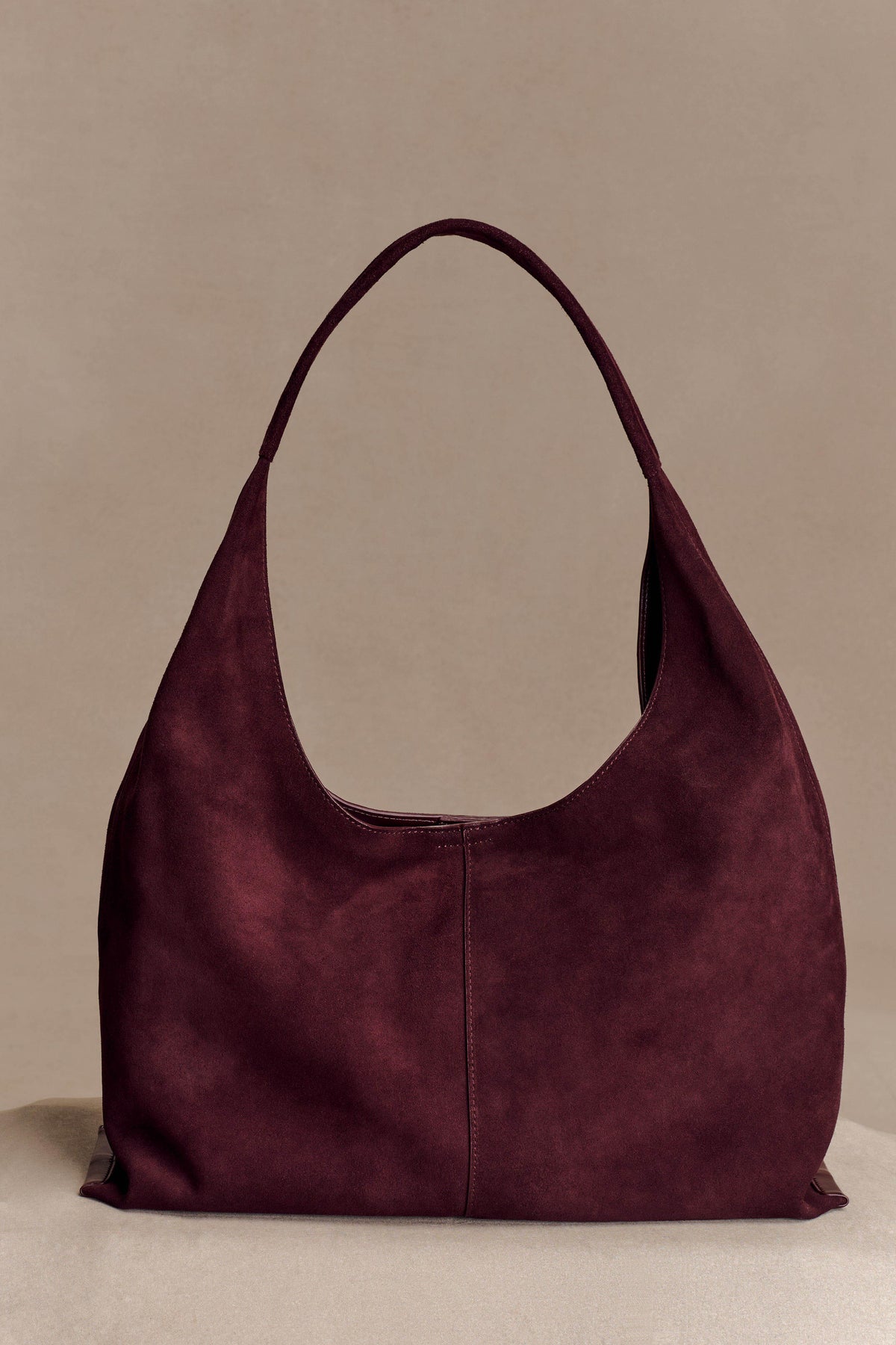 Hazel Slouchy Suede Bag - Burgundy