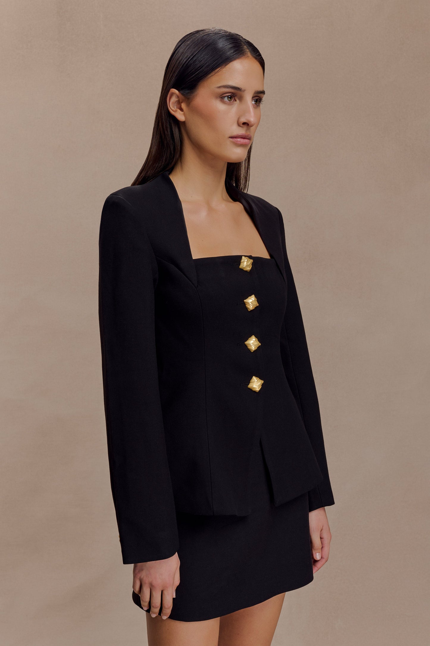 Gina Suiting Mini Skirt - Black