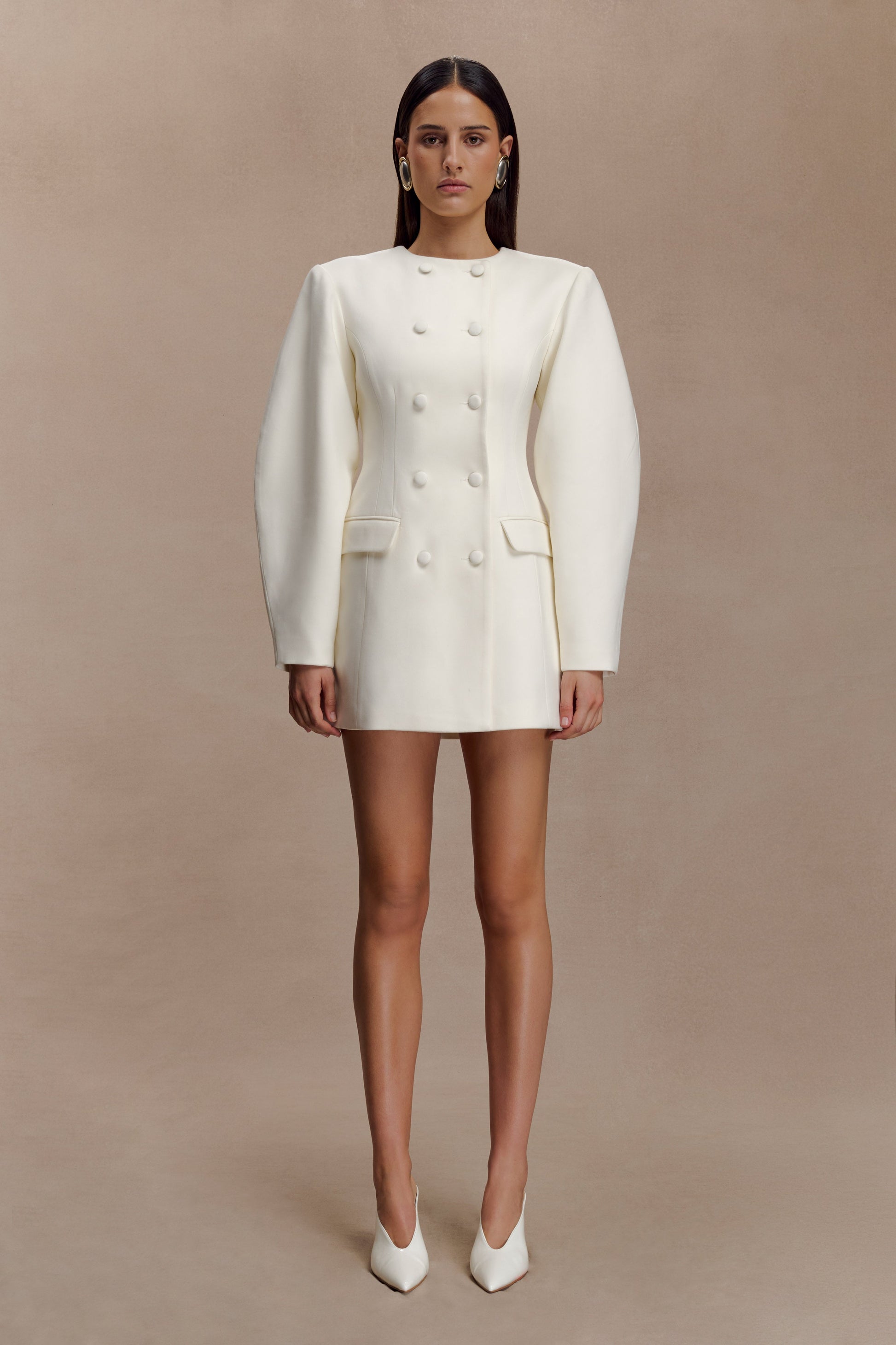 Beatrice Blazer Mini Dress - Ivory #6