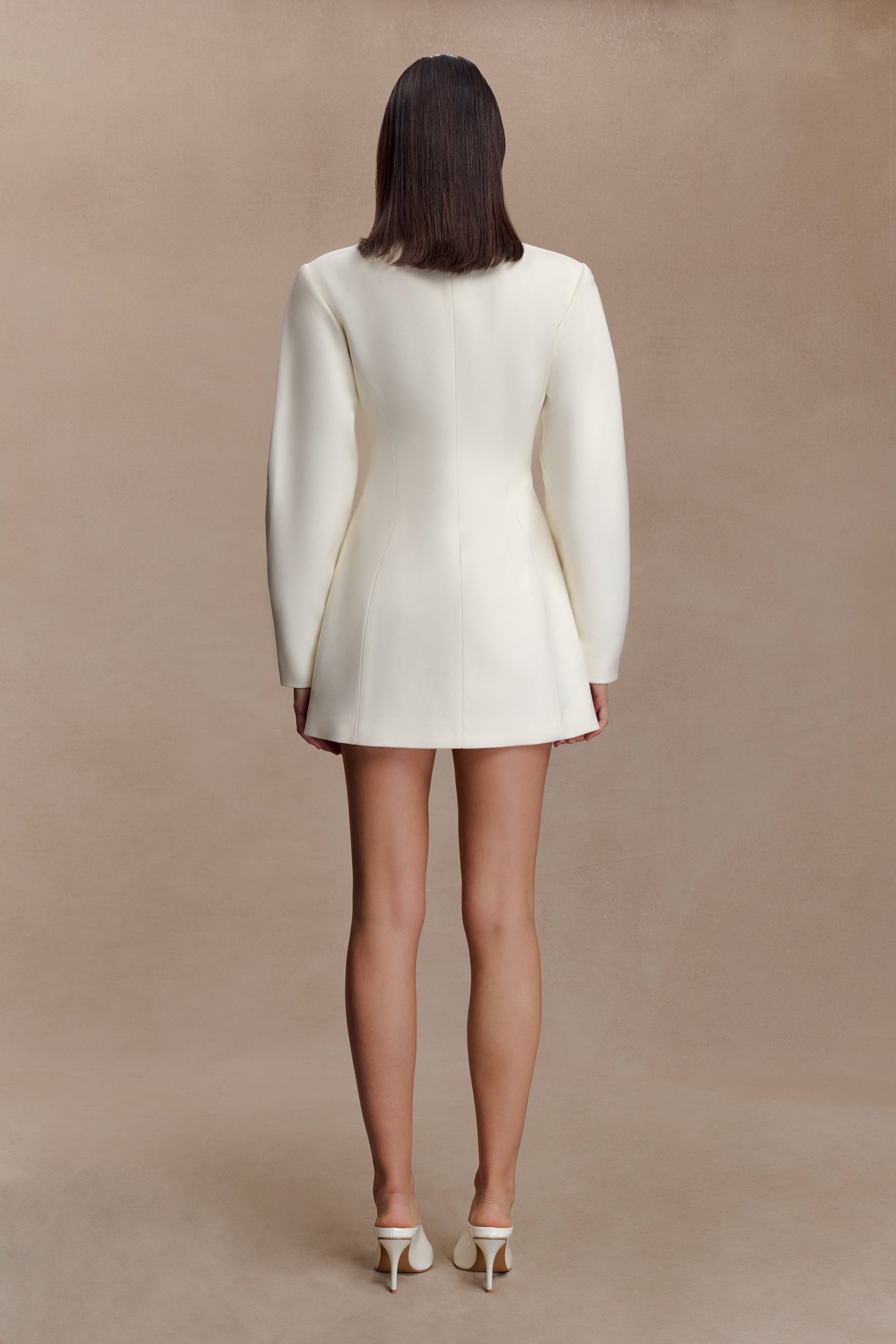 Beatrice Blazer Mini Dress - Ivory #5