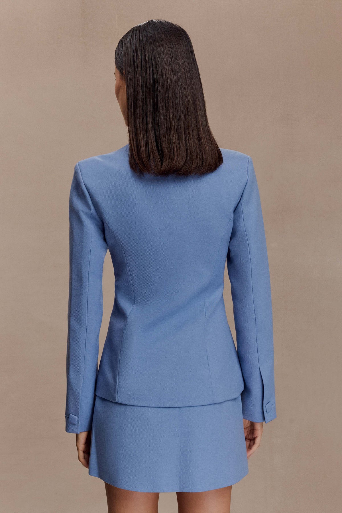Christel Suiting Fitted Blazer - Ocean Blue