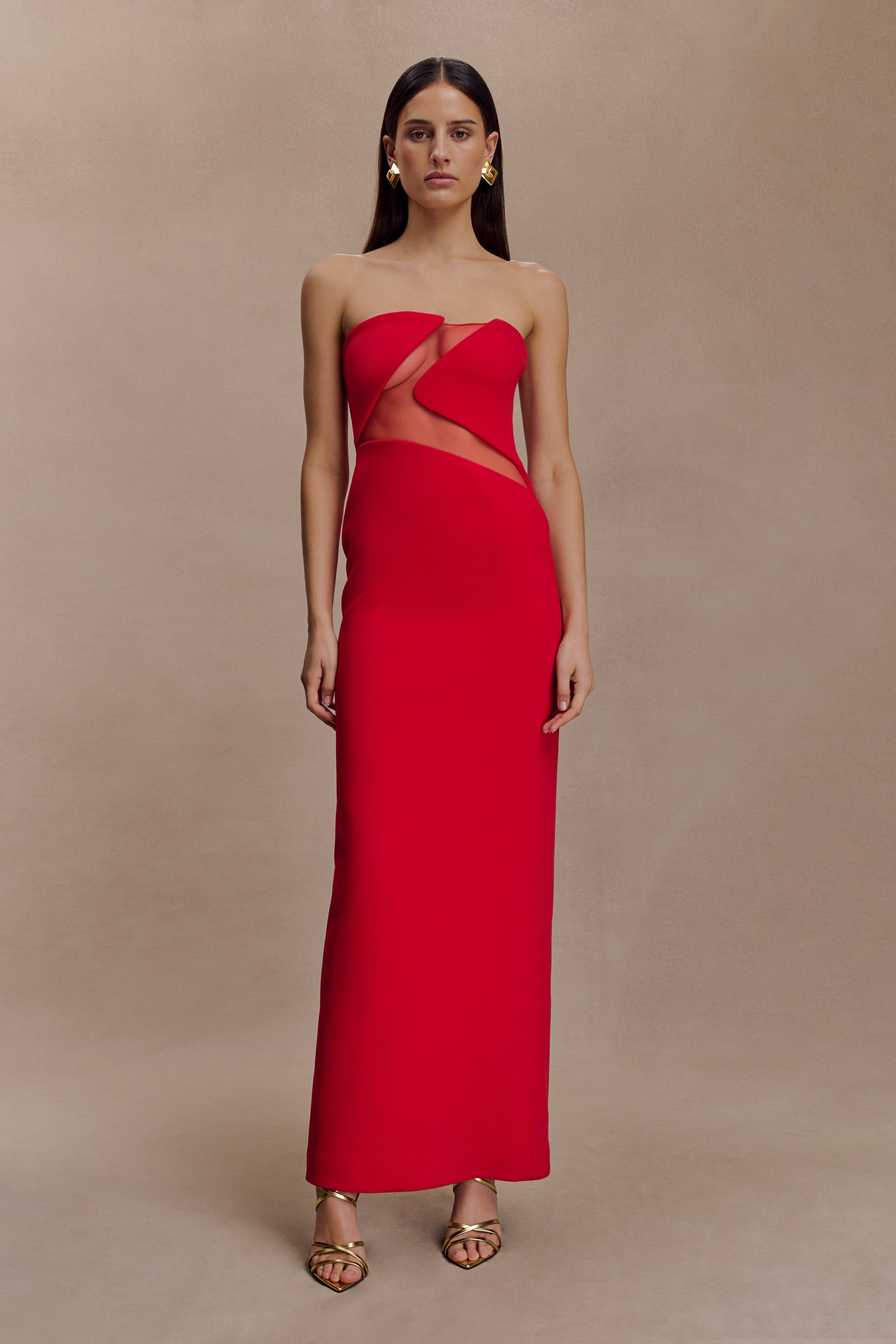 Lianne Strapless Maxi Dress - Red #2