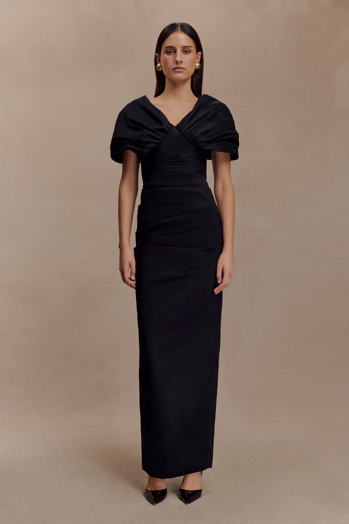 Thelma Bardot Maxi Dress - Black