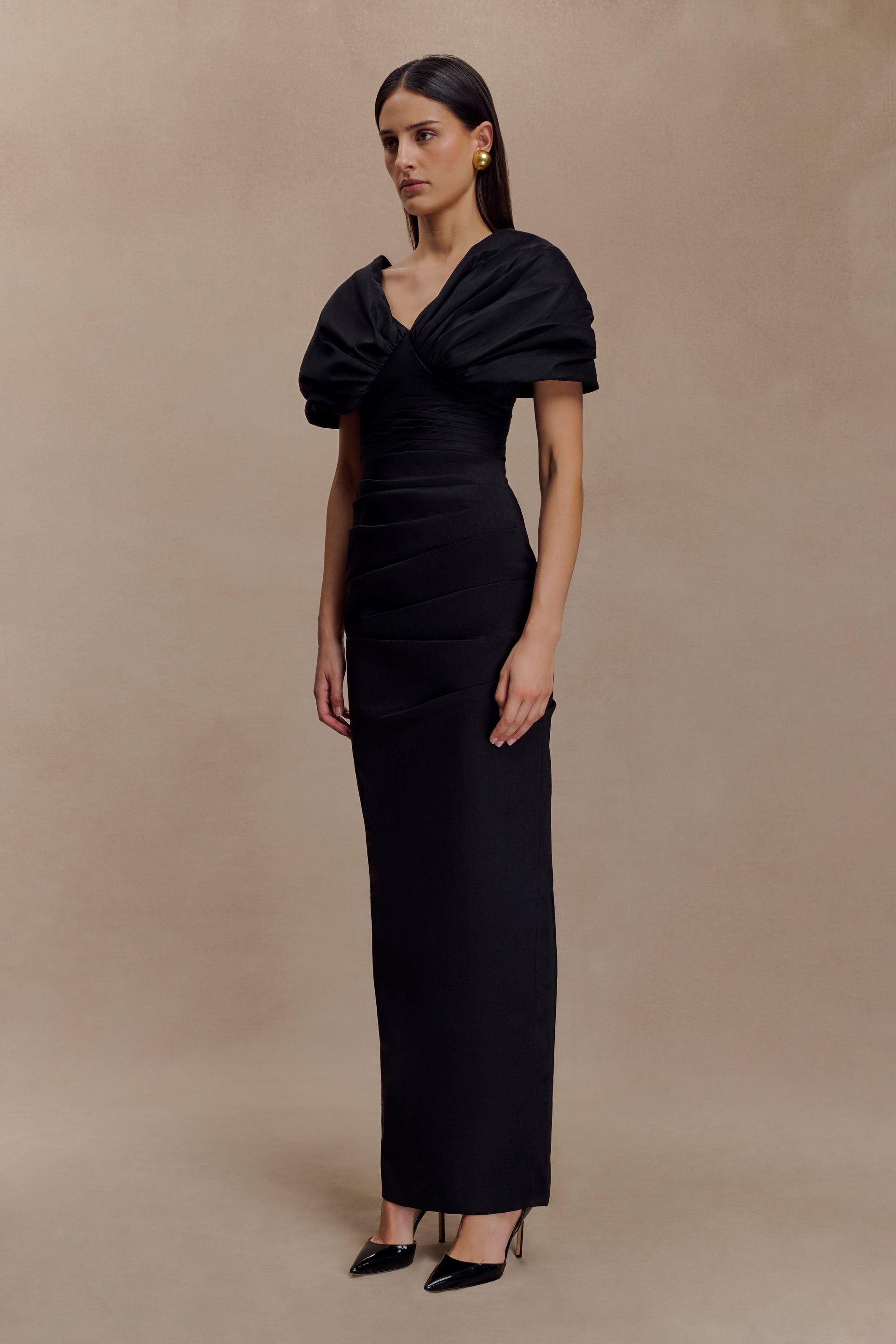 Thelma Bardot Maxi Dress - Black #4