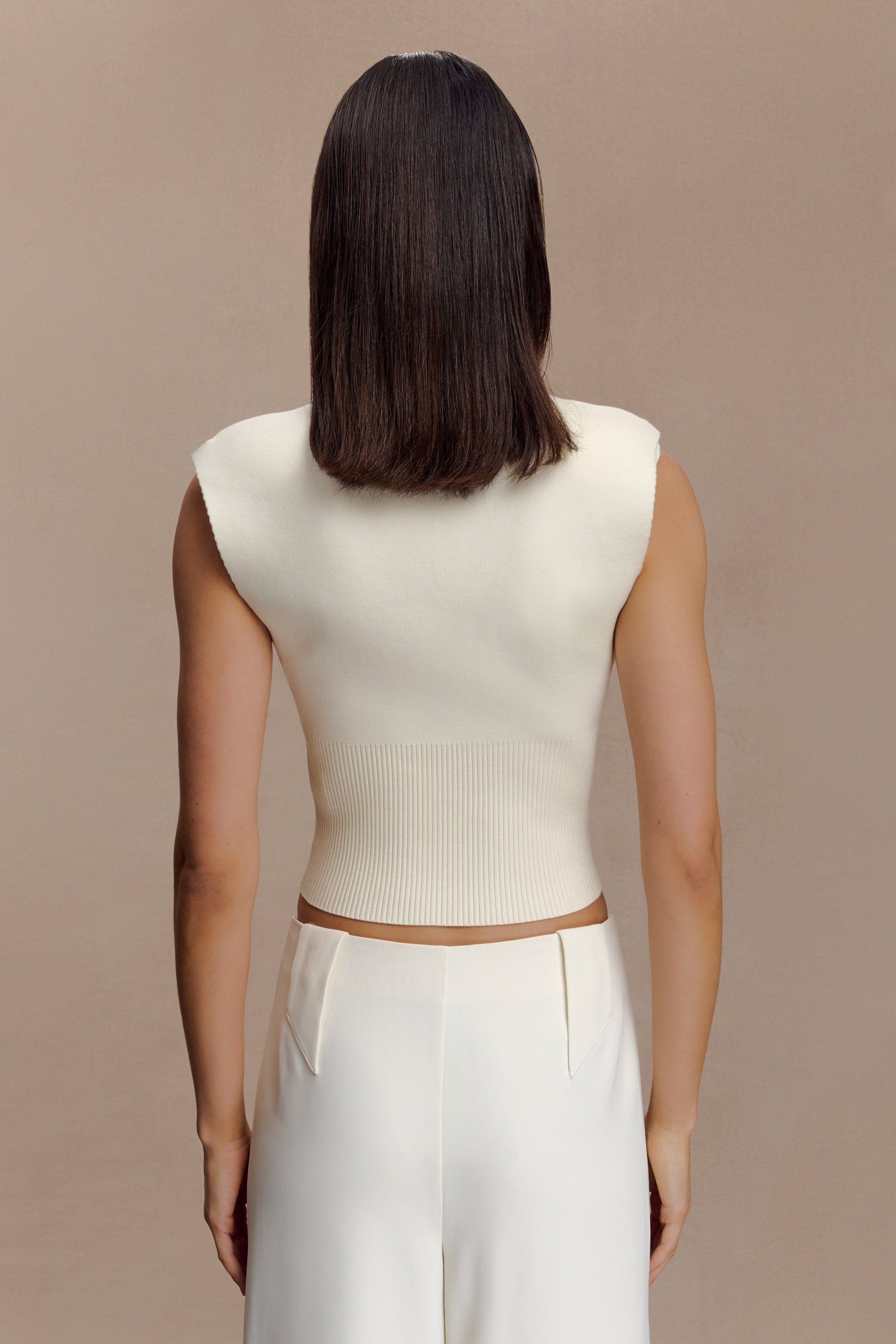 Sharpay Sleeveless Knit Top - Ivory #4