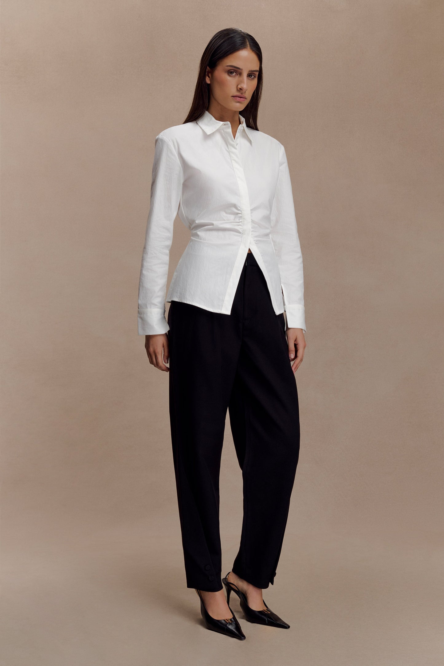 Olie Barrel Leg Suiting Pants - Black