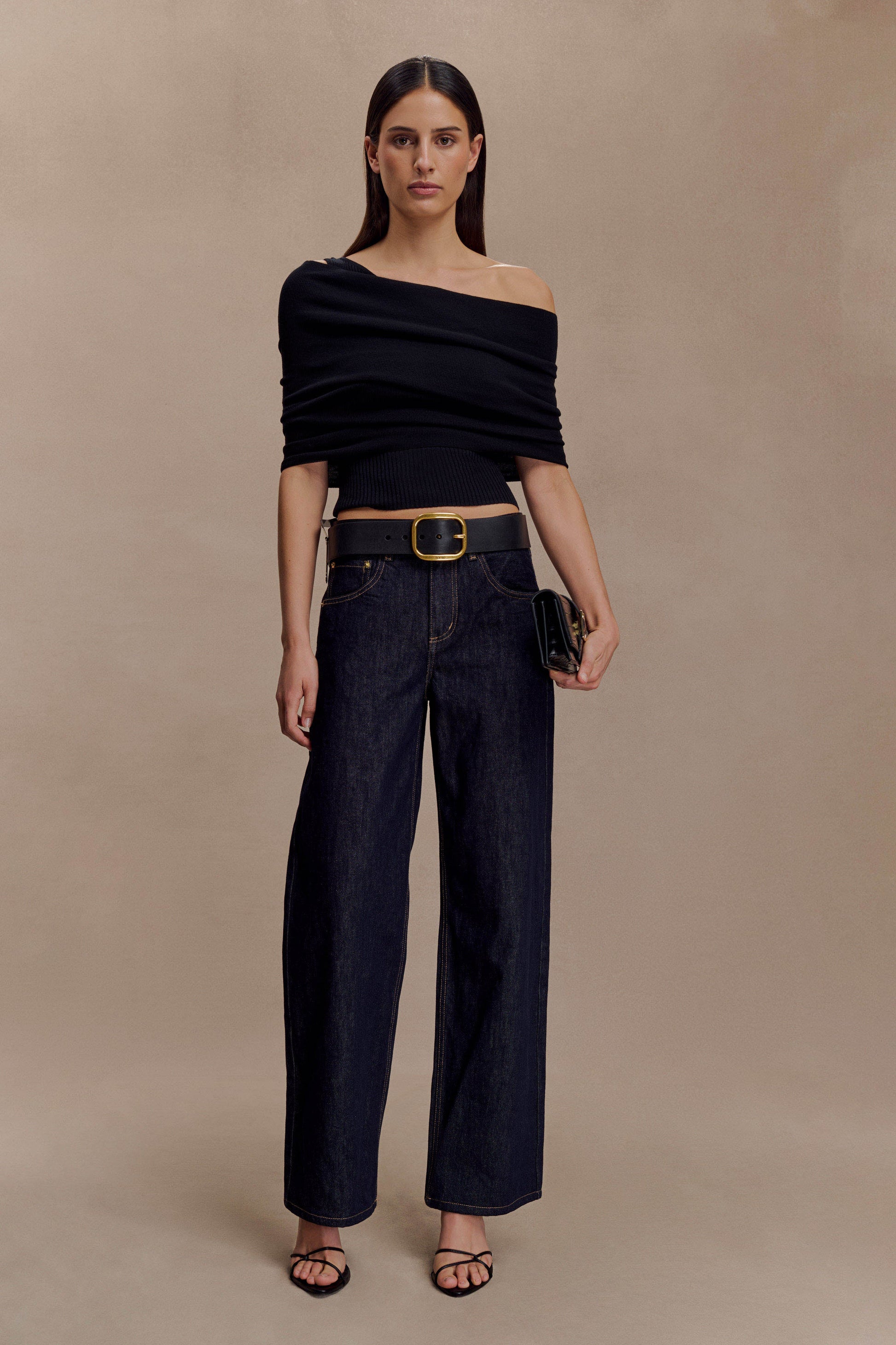 Sierra Asymmetrical Cashmere Blend Knit Top - Black #4