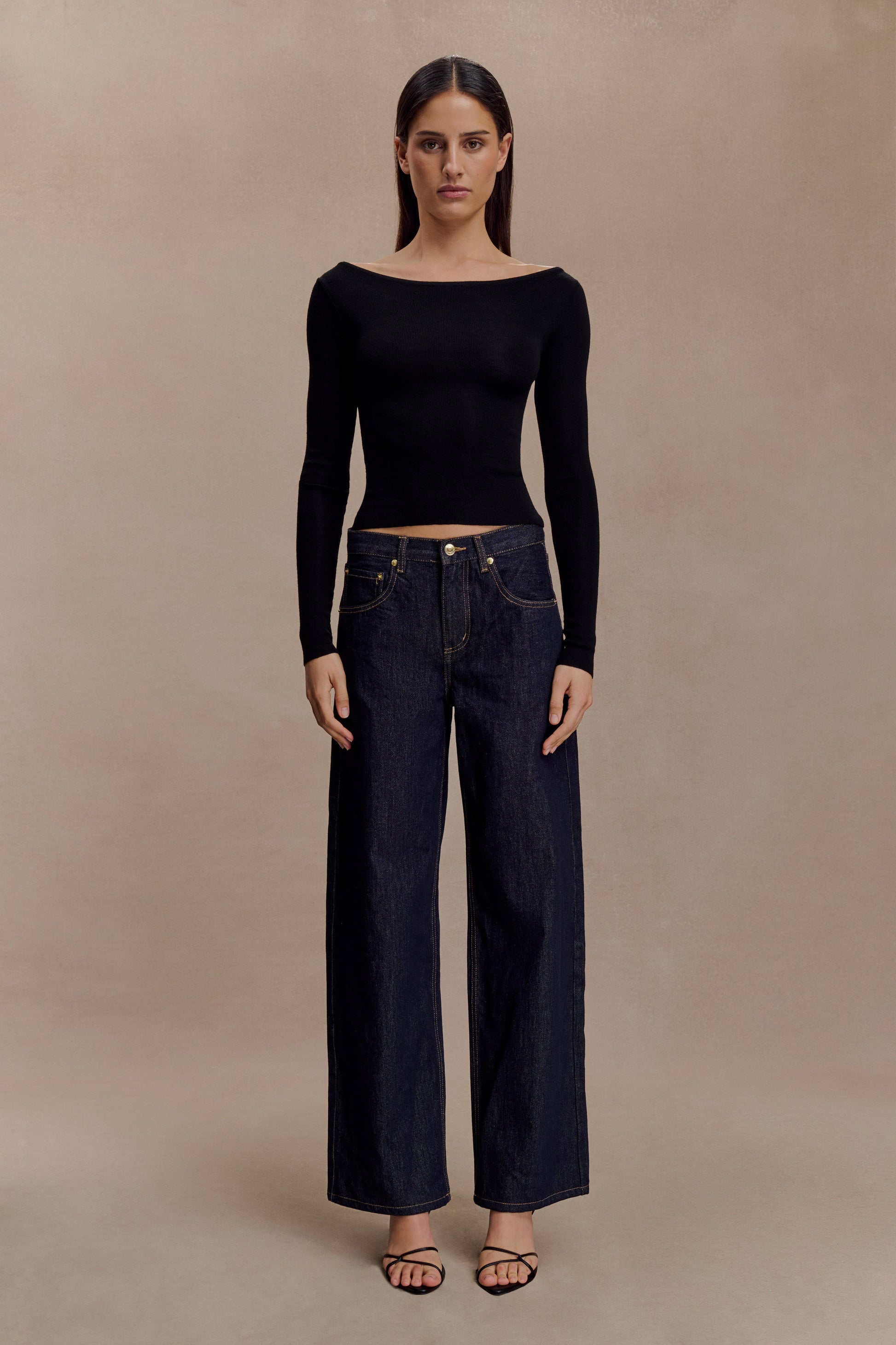 Paedyn Merino Wool Ribbed Long Sleeve Top - Black #8