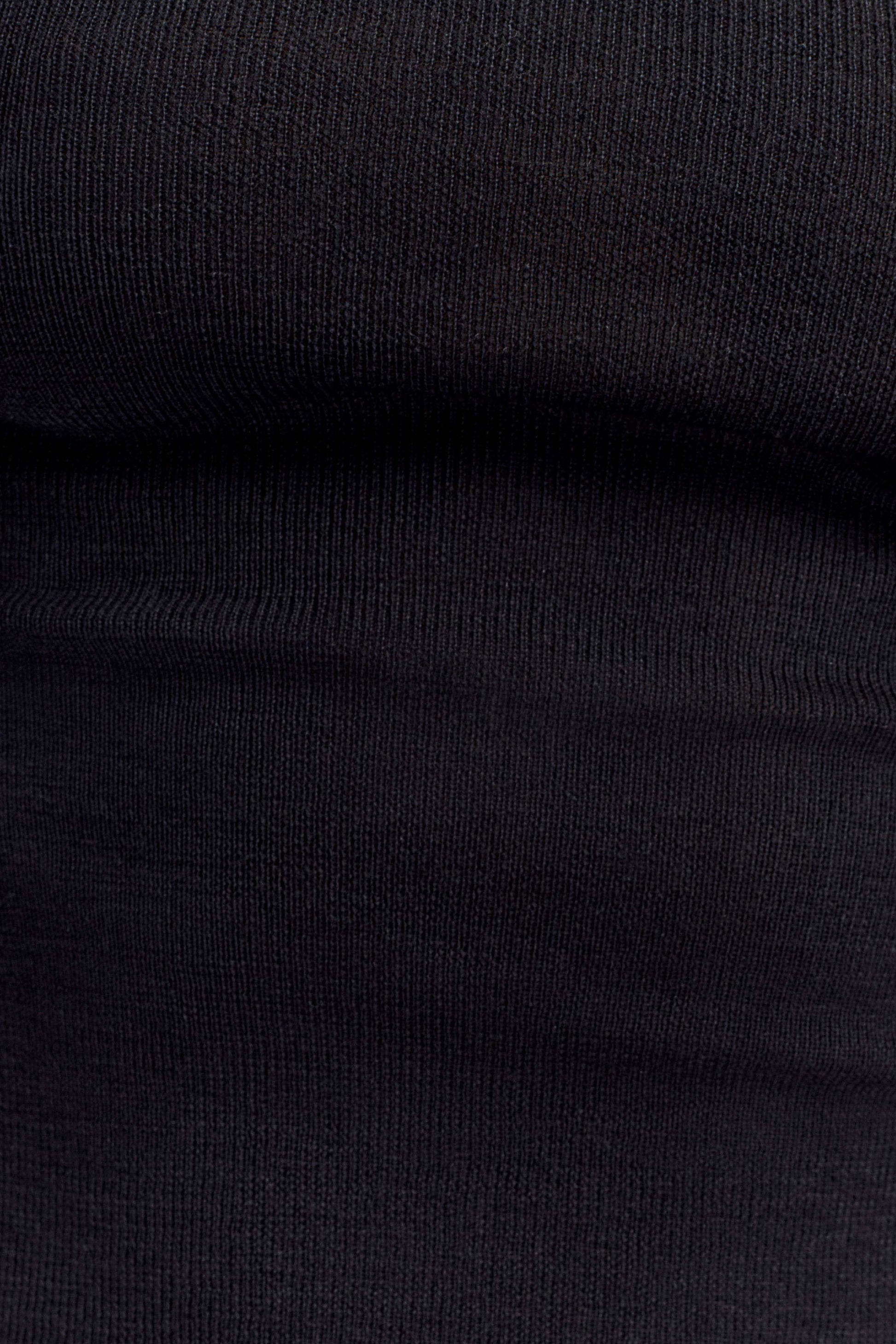 Paedyn Merino Wool Ribbed Long Sleeve Top - Black #9