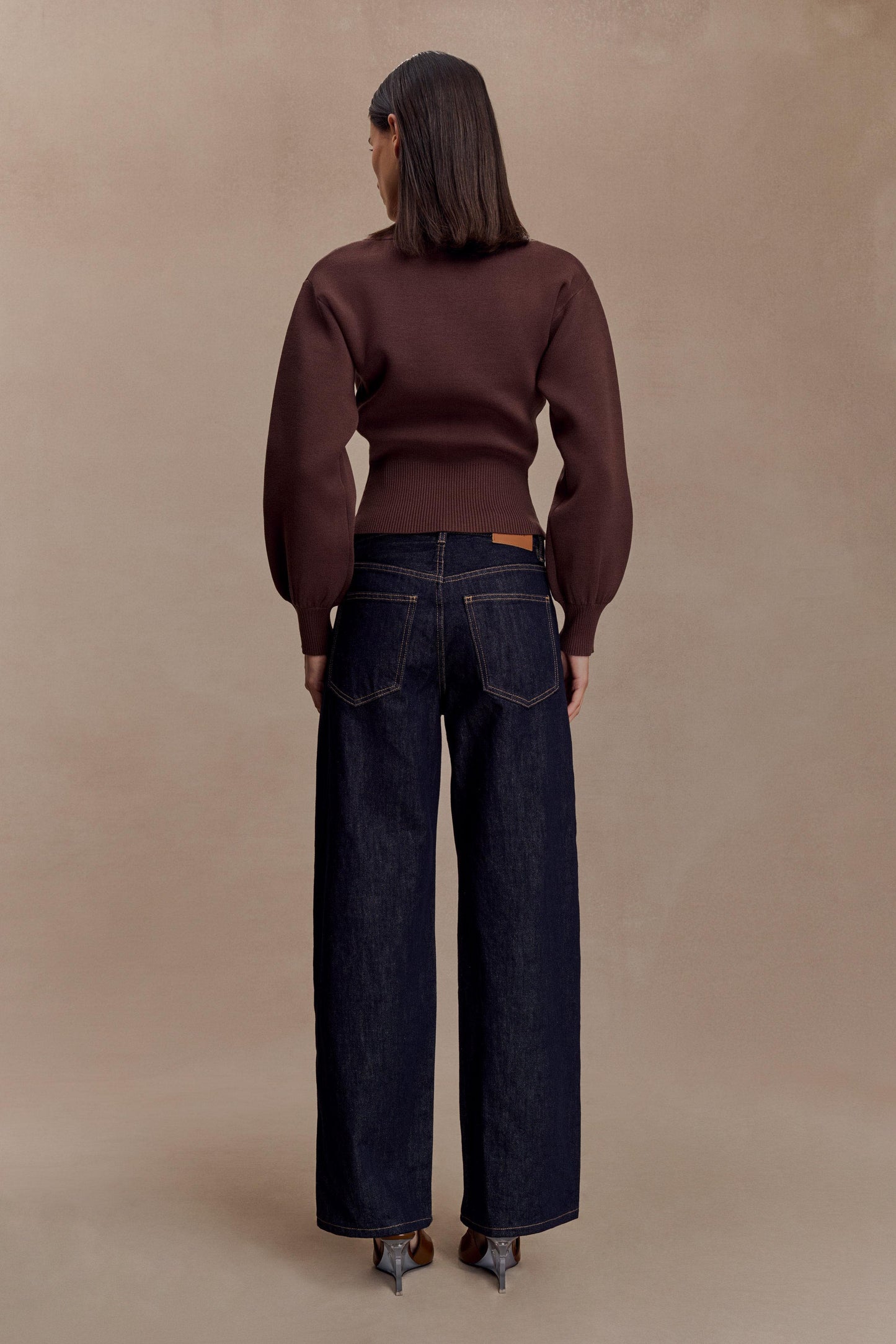Mertyle Aysmetrical Knit Jumper - Deep Chocolate