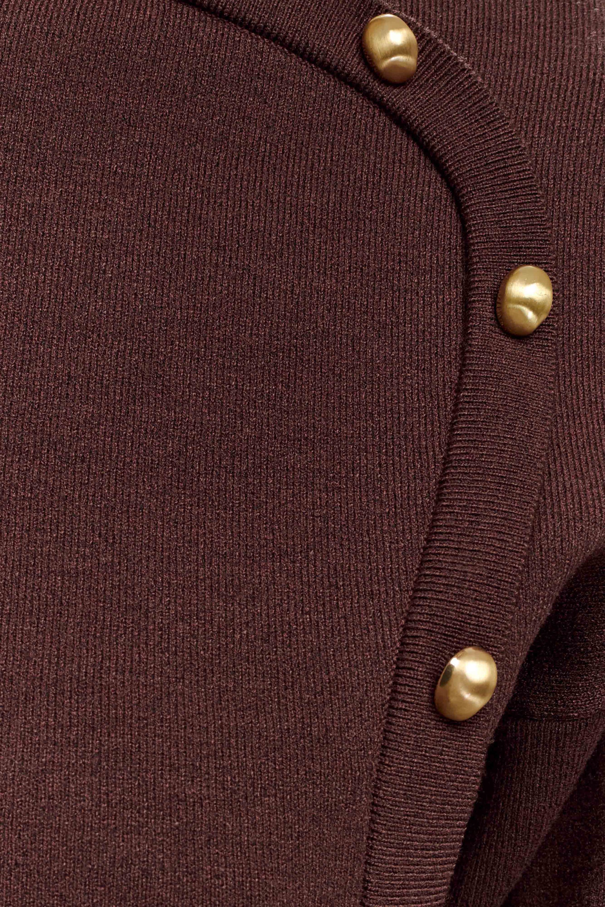 Mertyle Aysmetrical Knit Jumper - Deep Chocolate #7