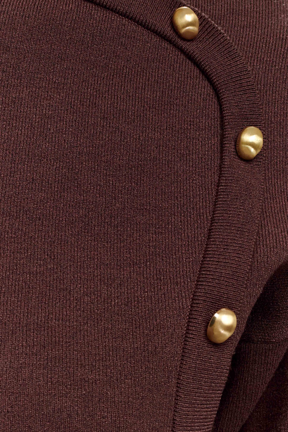 Mertyle Aysmetrical Knit Jumper - Deep Chocolate