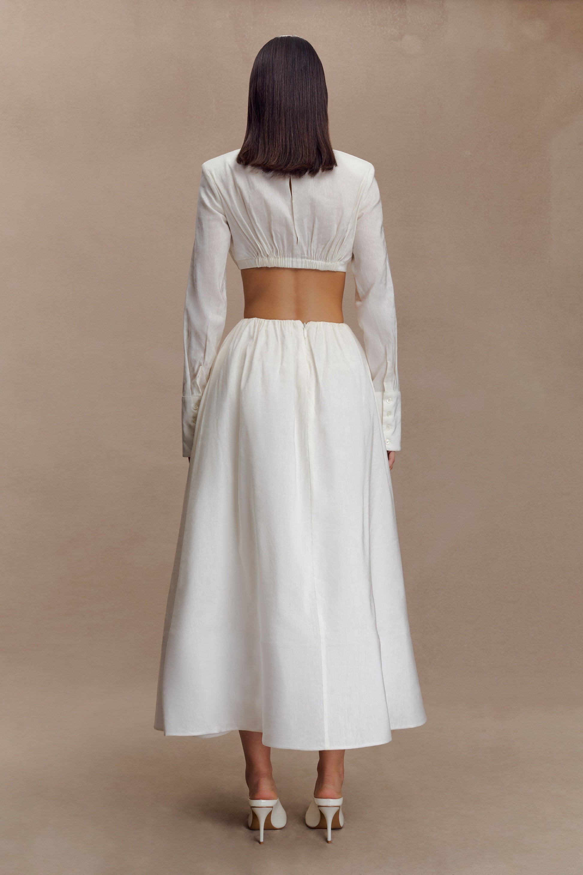 Greta Gathered Maxi Skirt - White #4
