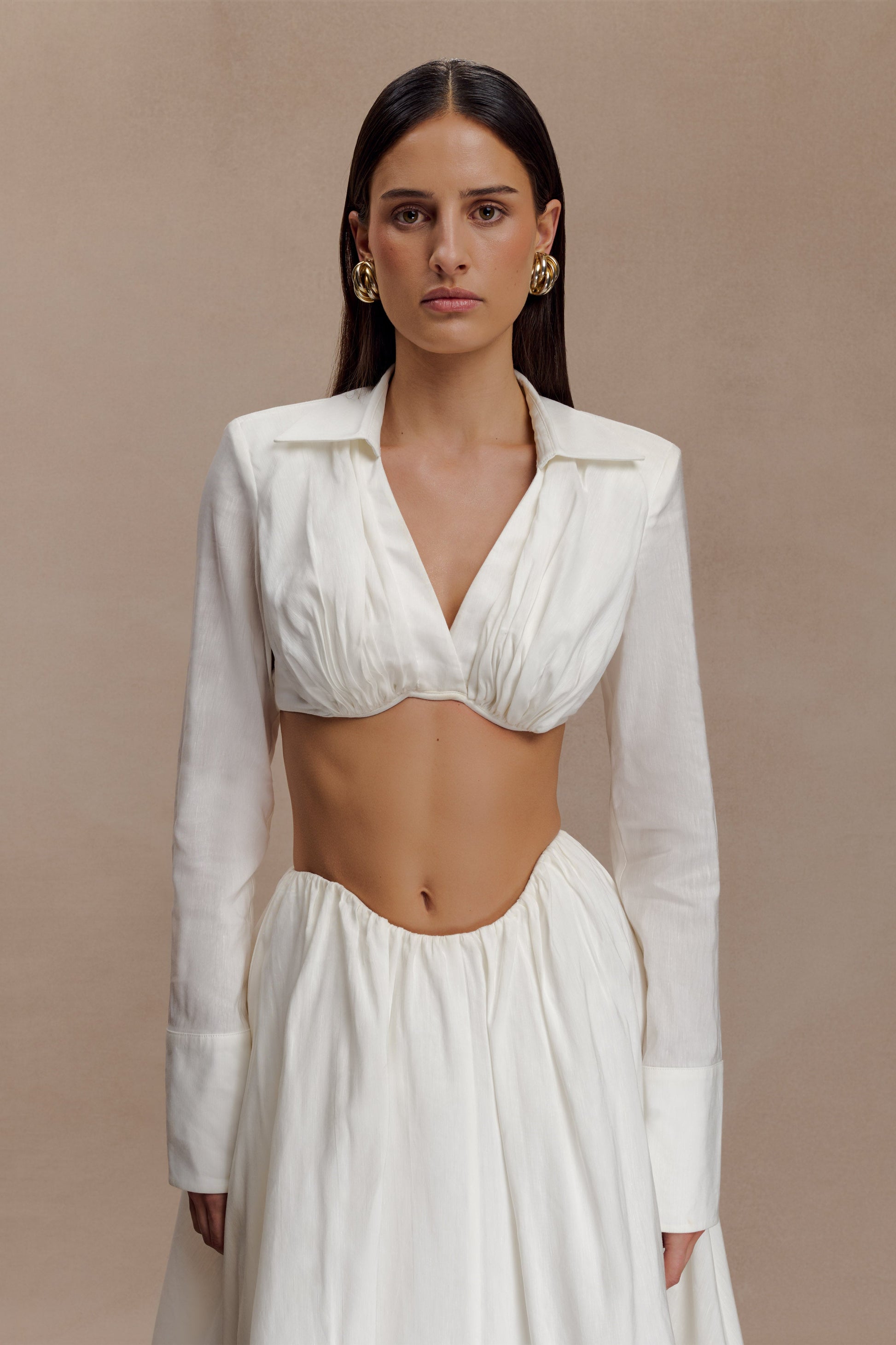 Greta Shirt Bra - White #2