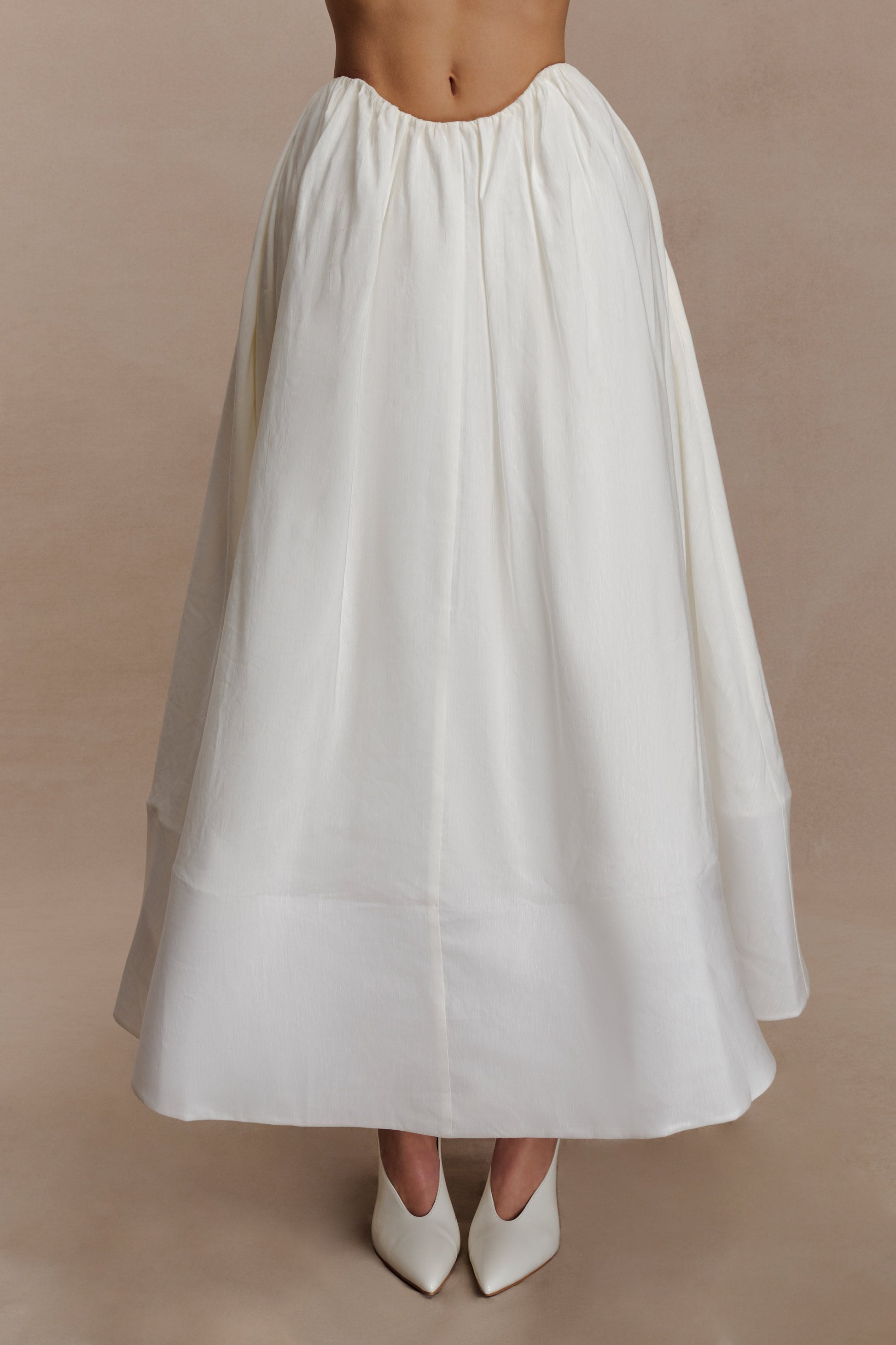 Greta Gathered Maxi Skirt - White #9