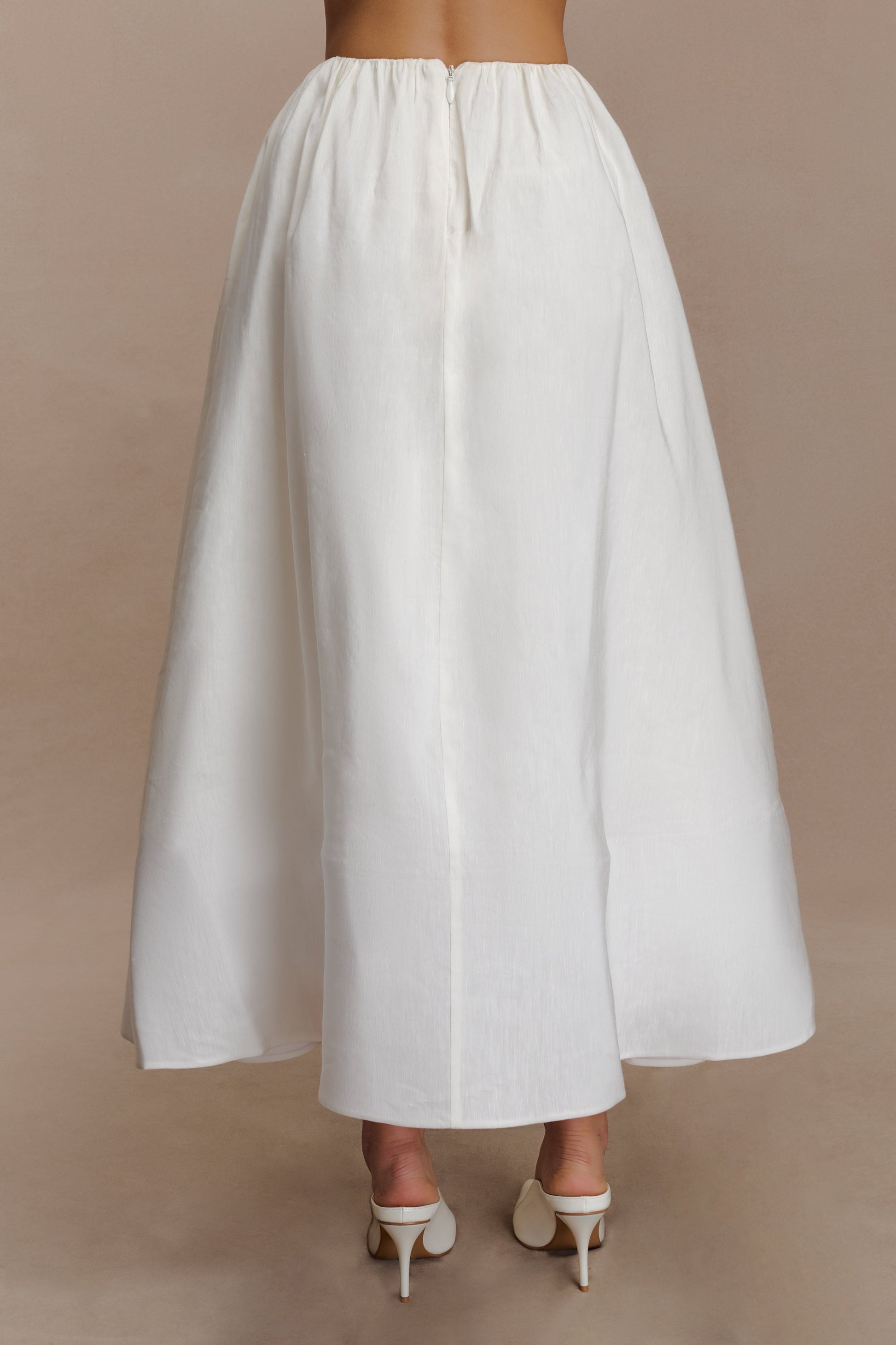 Greta Gathered Maxi Skirt - White #7