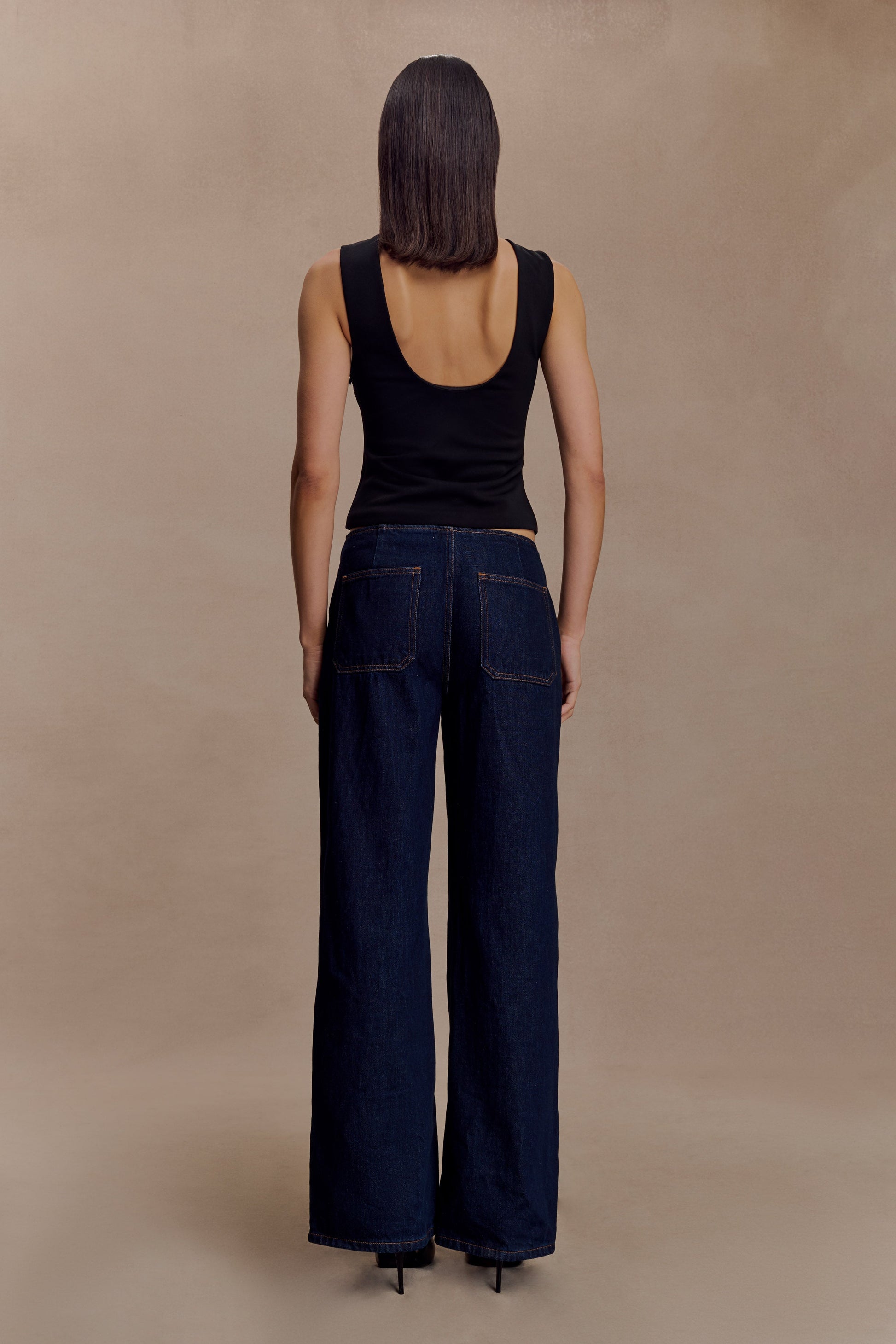 Kyra Open Back Scuba Crepe Top - Black #6