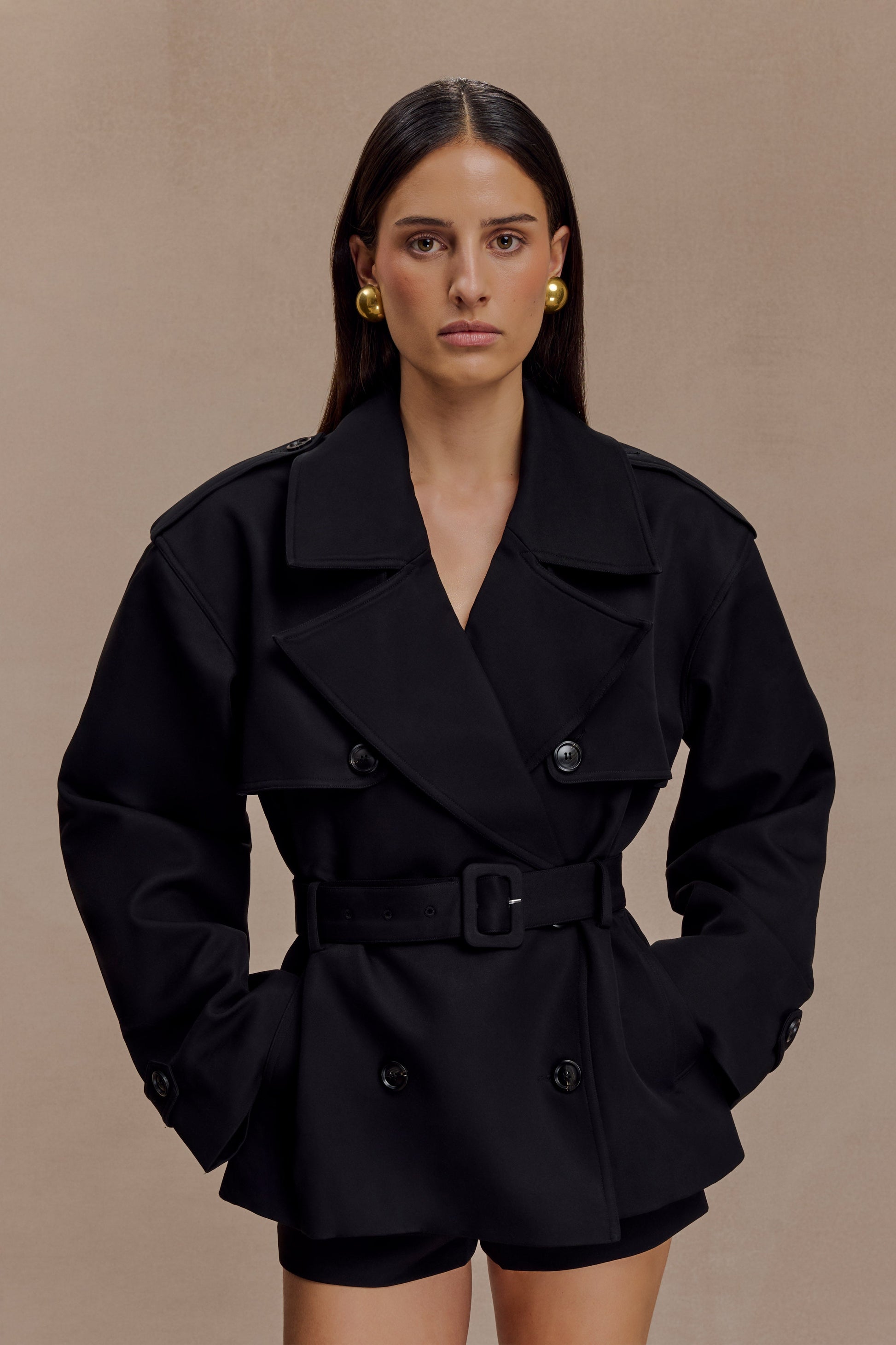 Alden Short Trench Jacket - Black #9