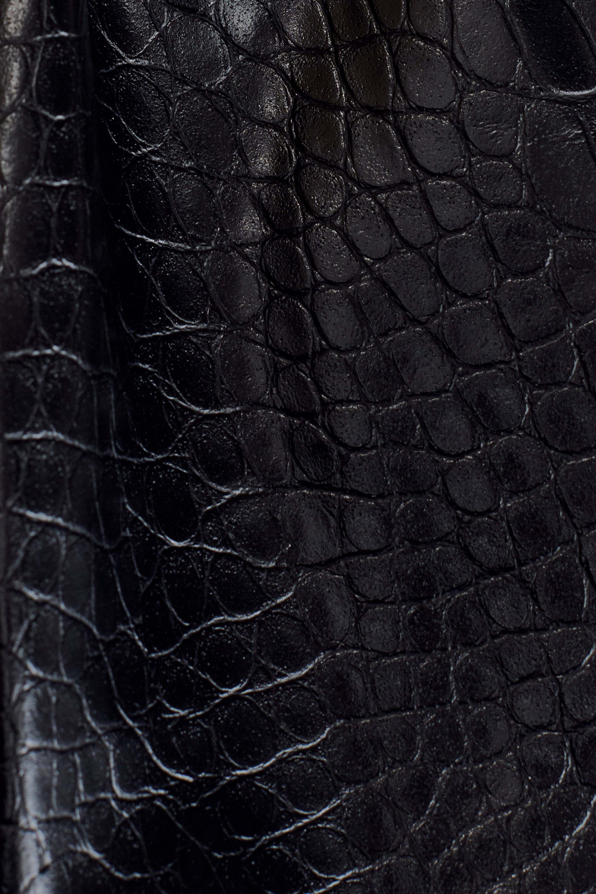 Atlas Faux Leather Crocodile Gloves - Black #5