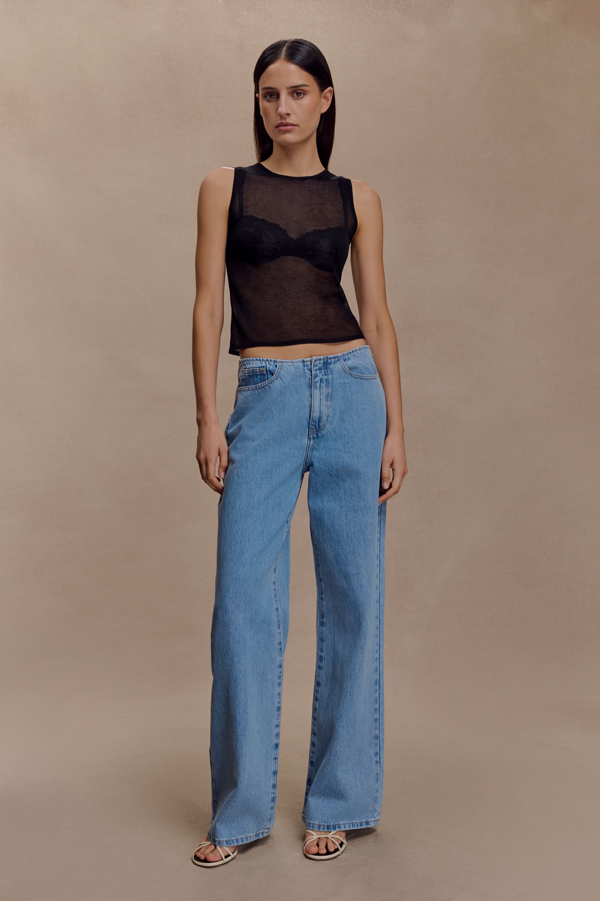 Caitlin Mid Rise Denim Jeans - Classic Blue #8