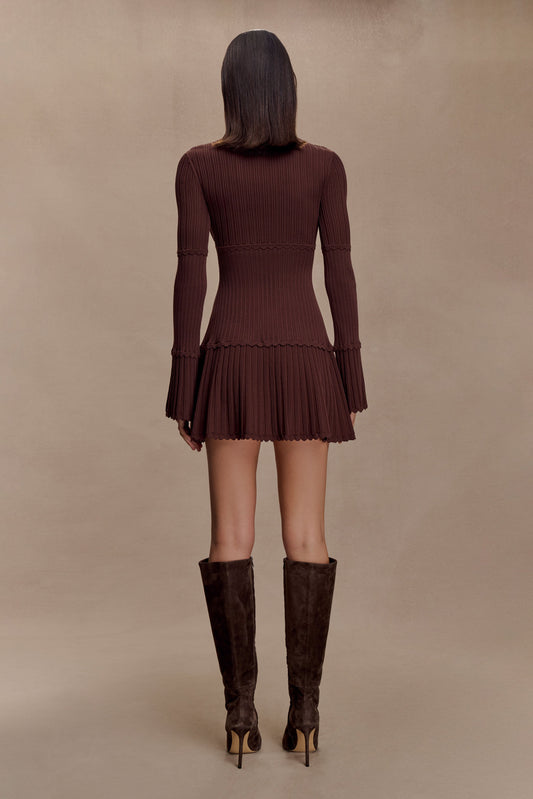 meshki sweater dress Milasandra Pleated Knit - Plum it features a collared neckline and a semi Knitwear Collection - Shop Online