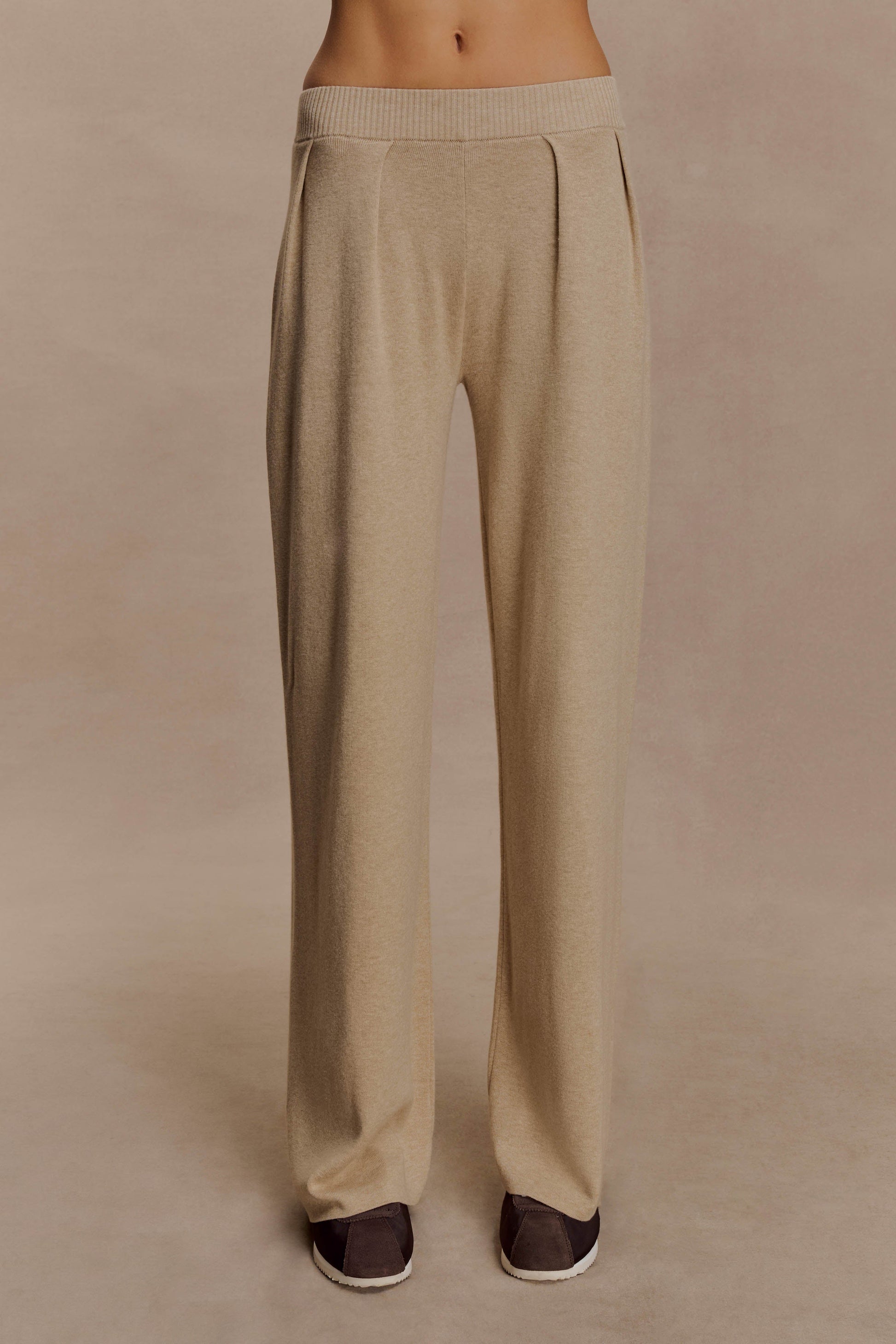 Frannie Gathered Silk Blend Knit Pants - Sand #7