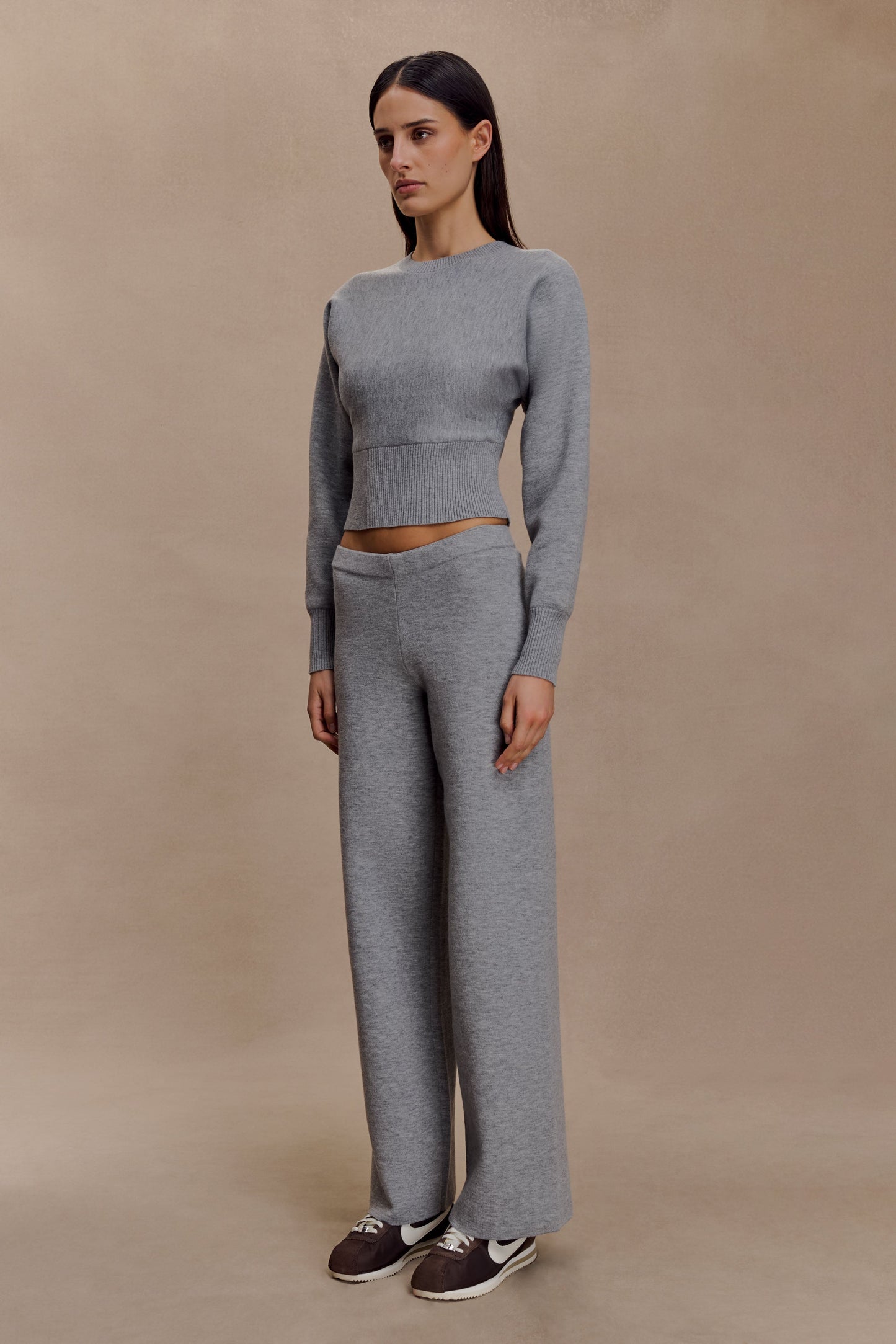 Ciaralee Cinched Waist Jumper- Grey Marle