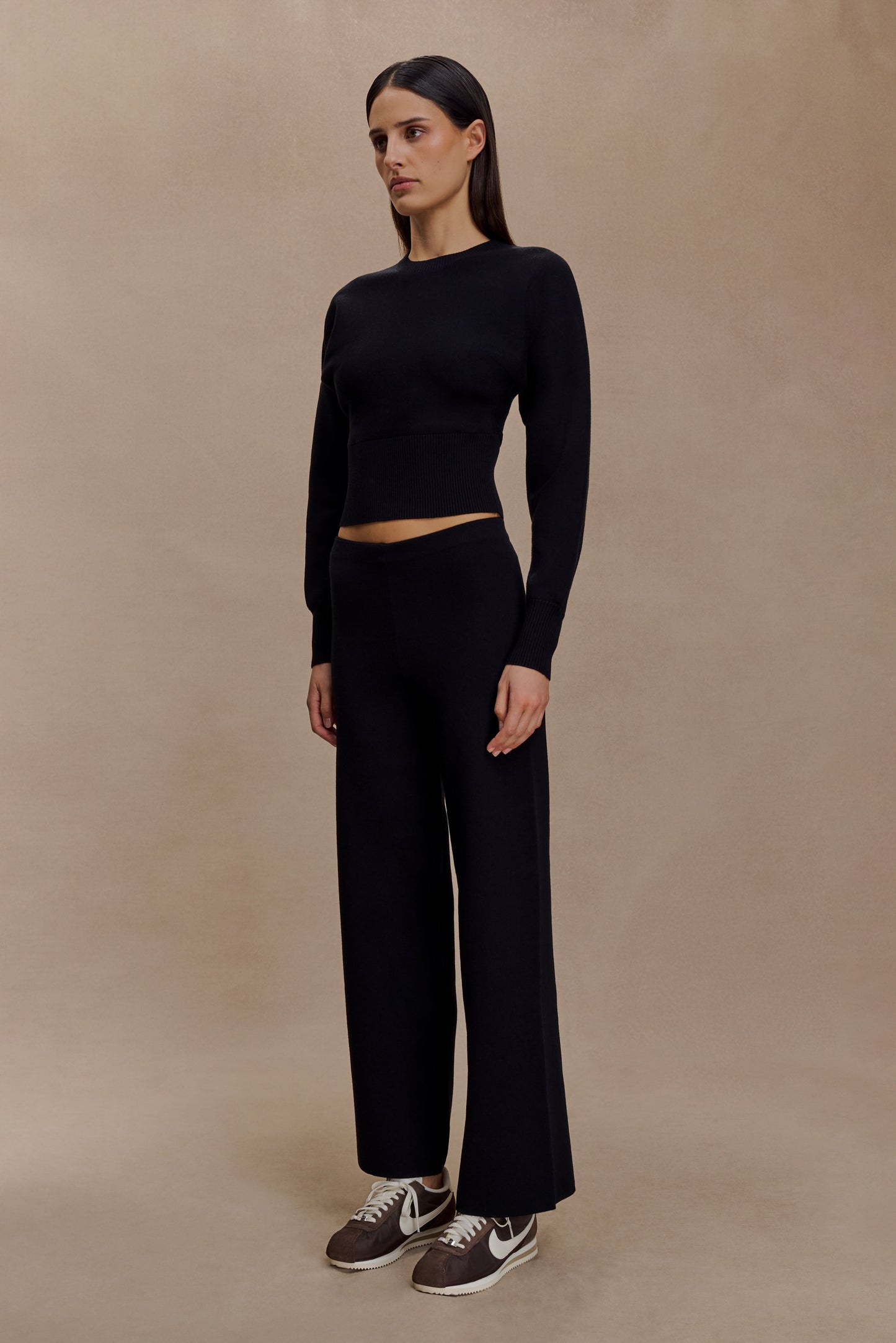 Kerrymae Straight Leg Knit Pants - Black