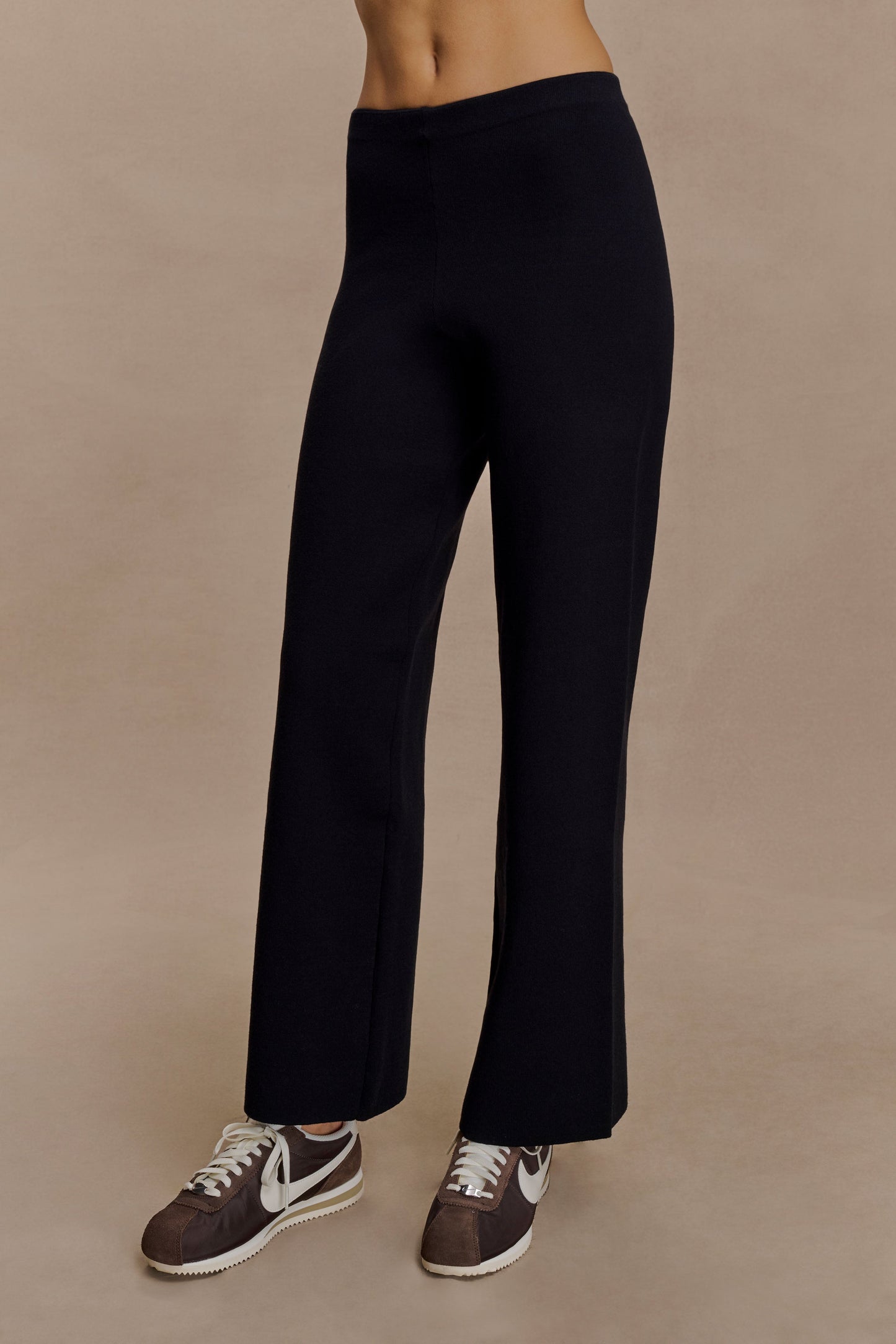 Kerrymae Straight Leg Knit Pants - Black