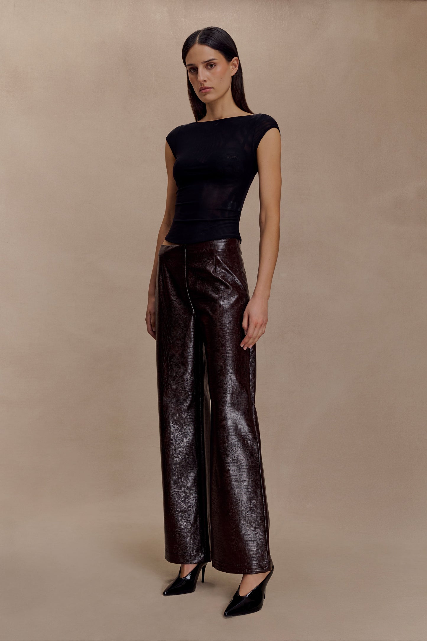 Romana Short Sleeve Mesh Top - Black