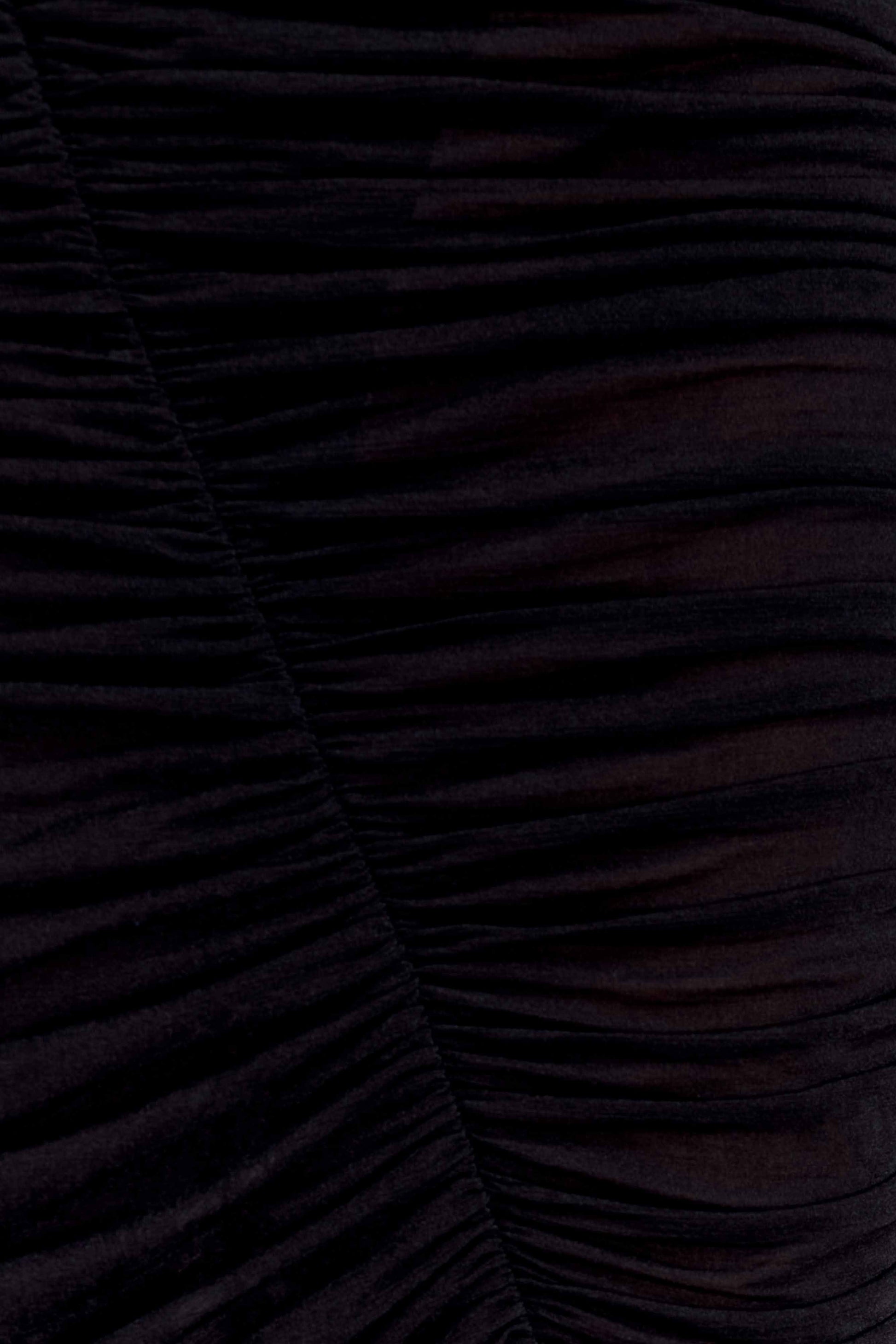 Matilda Ruched Mesh Bodysuit - Black #7