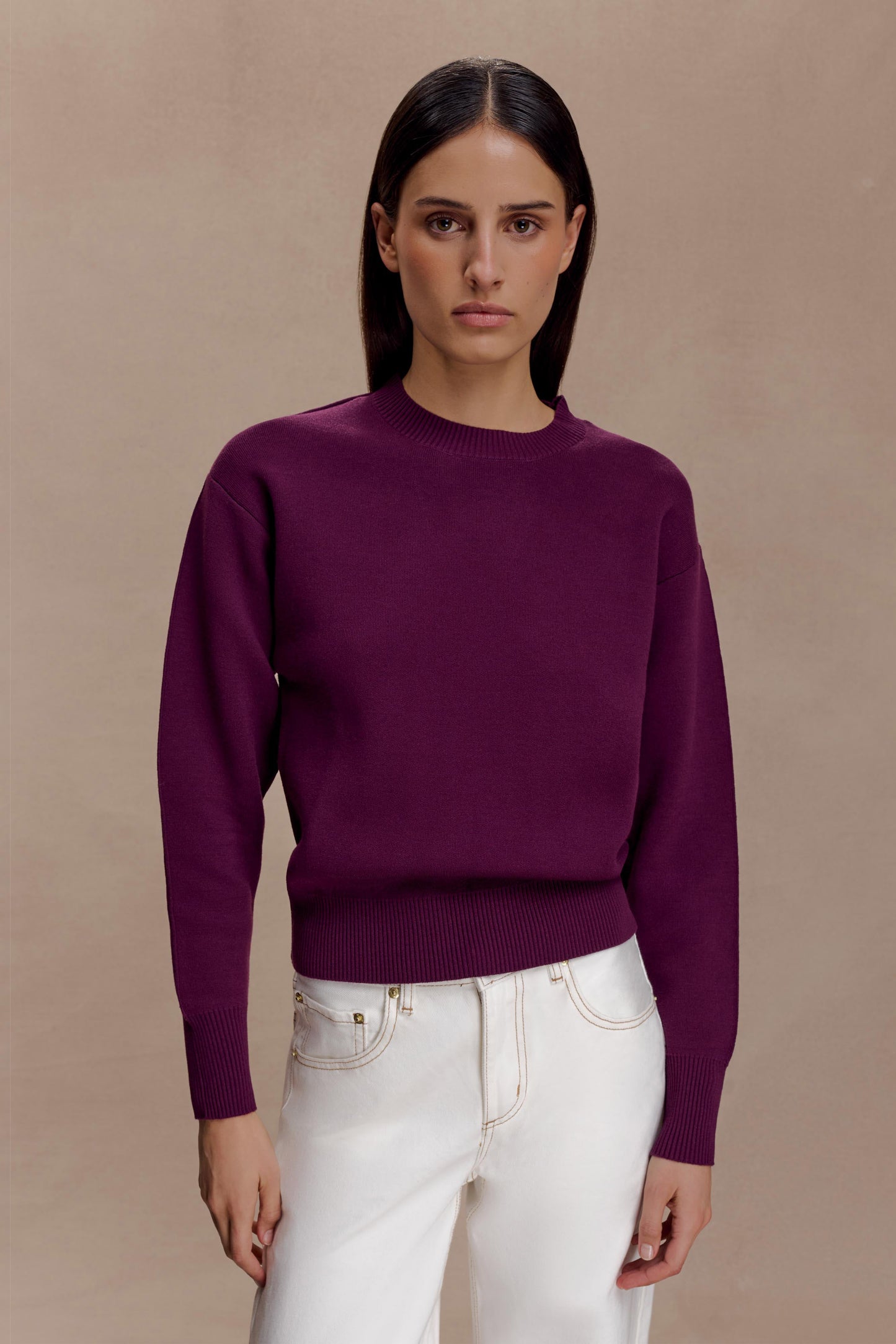 Braxton Cozy Knit Top - Plum