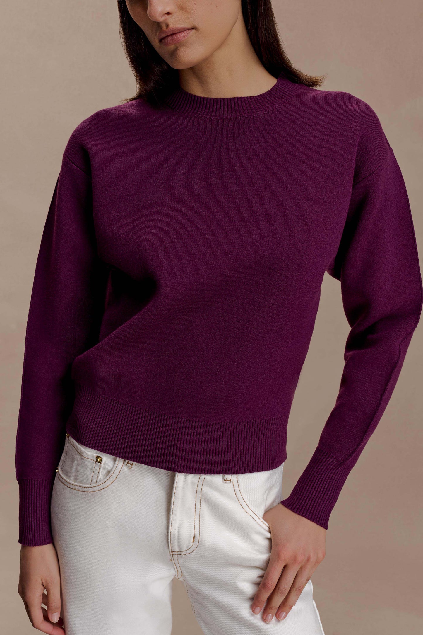 Braxton Cozy Knit Top - Plum