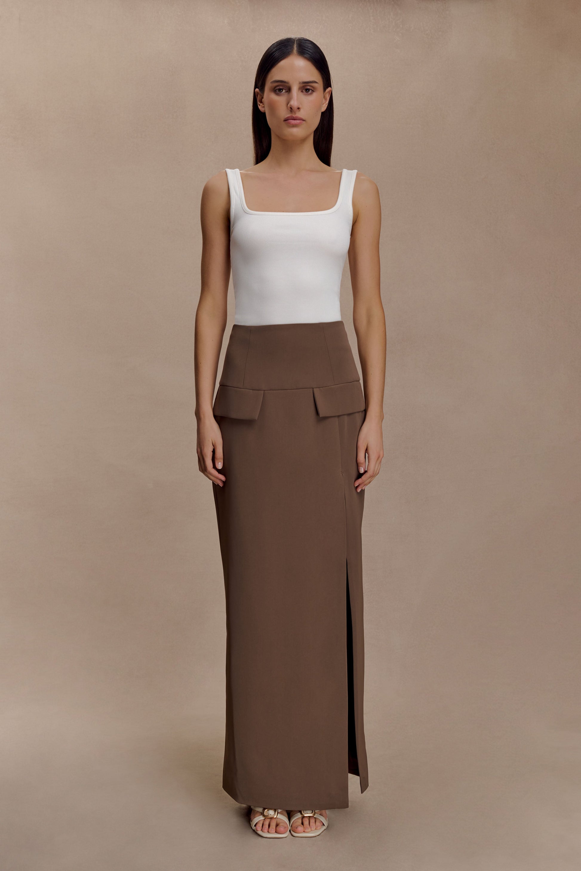 Aisling Ribbed Square Neck Sleeveless Top - Ivory #6