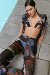 Brianna Triangle Bikini Top - Multi Fluid Reverie Print