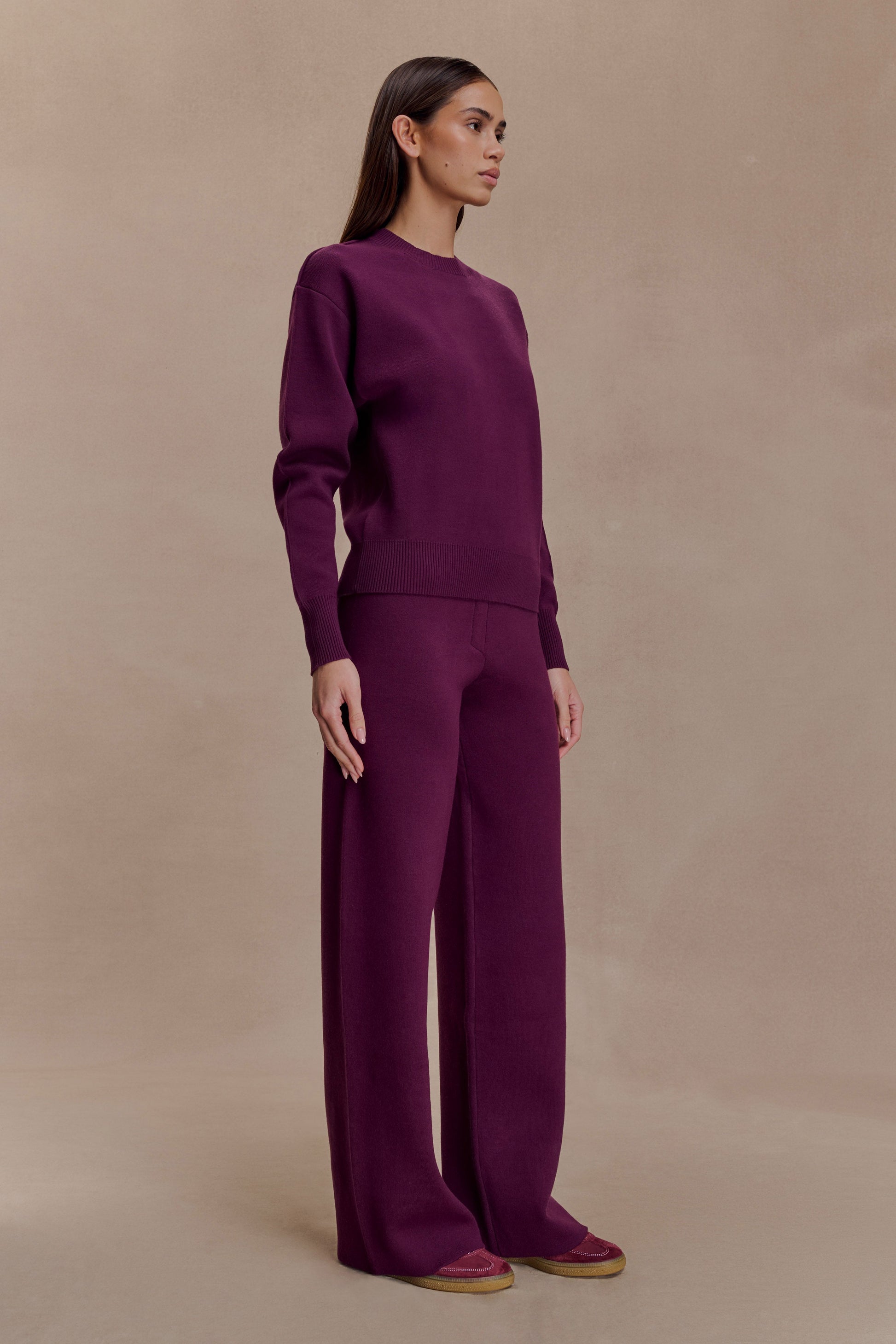 Lauren Knit Trouser - Plum #3