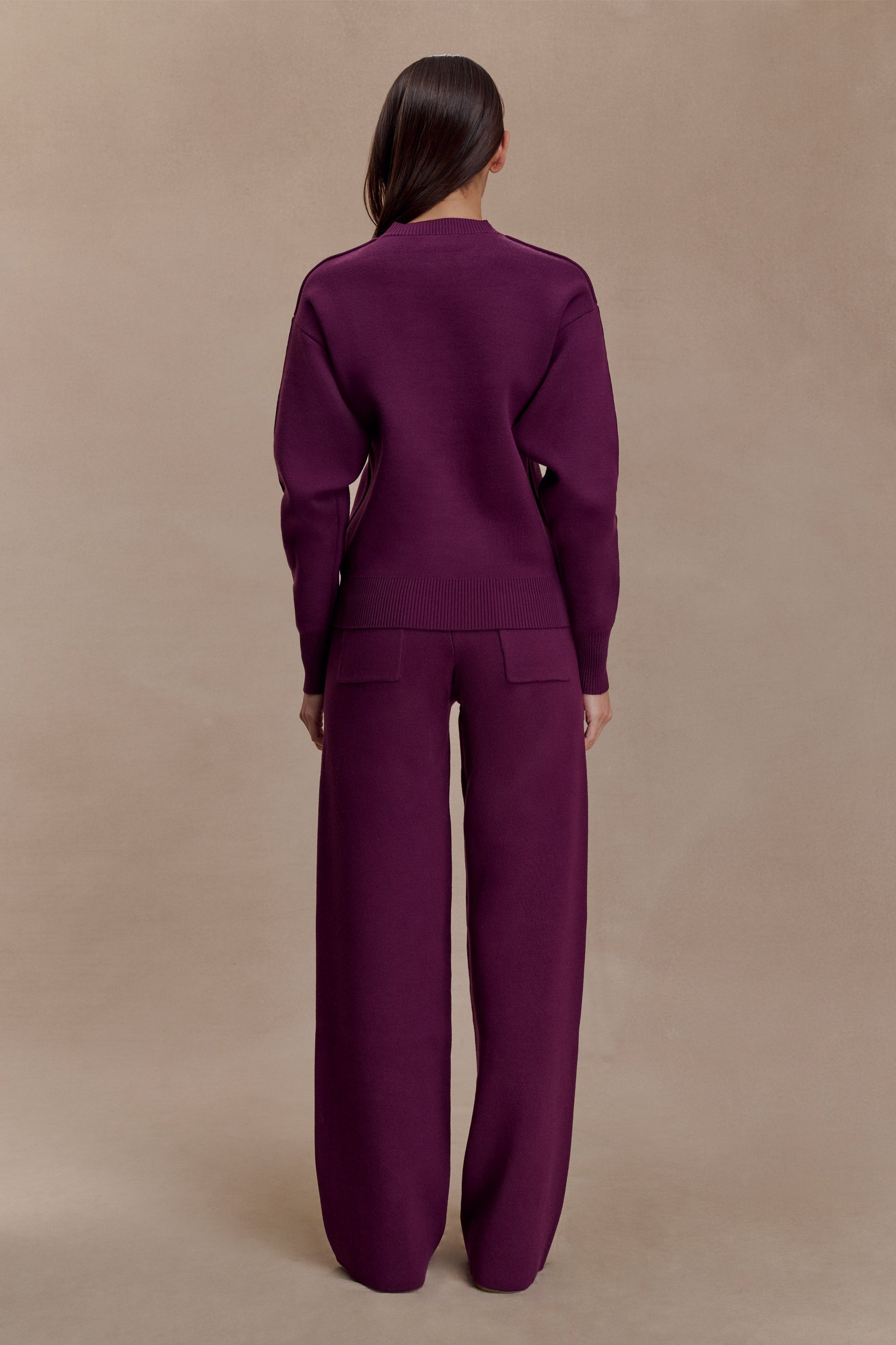 Lauren Knit Trouser - Plum #2