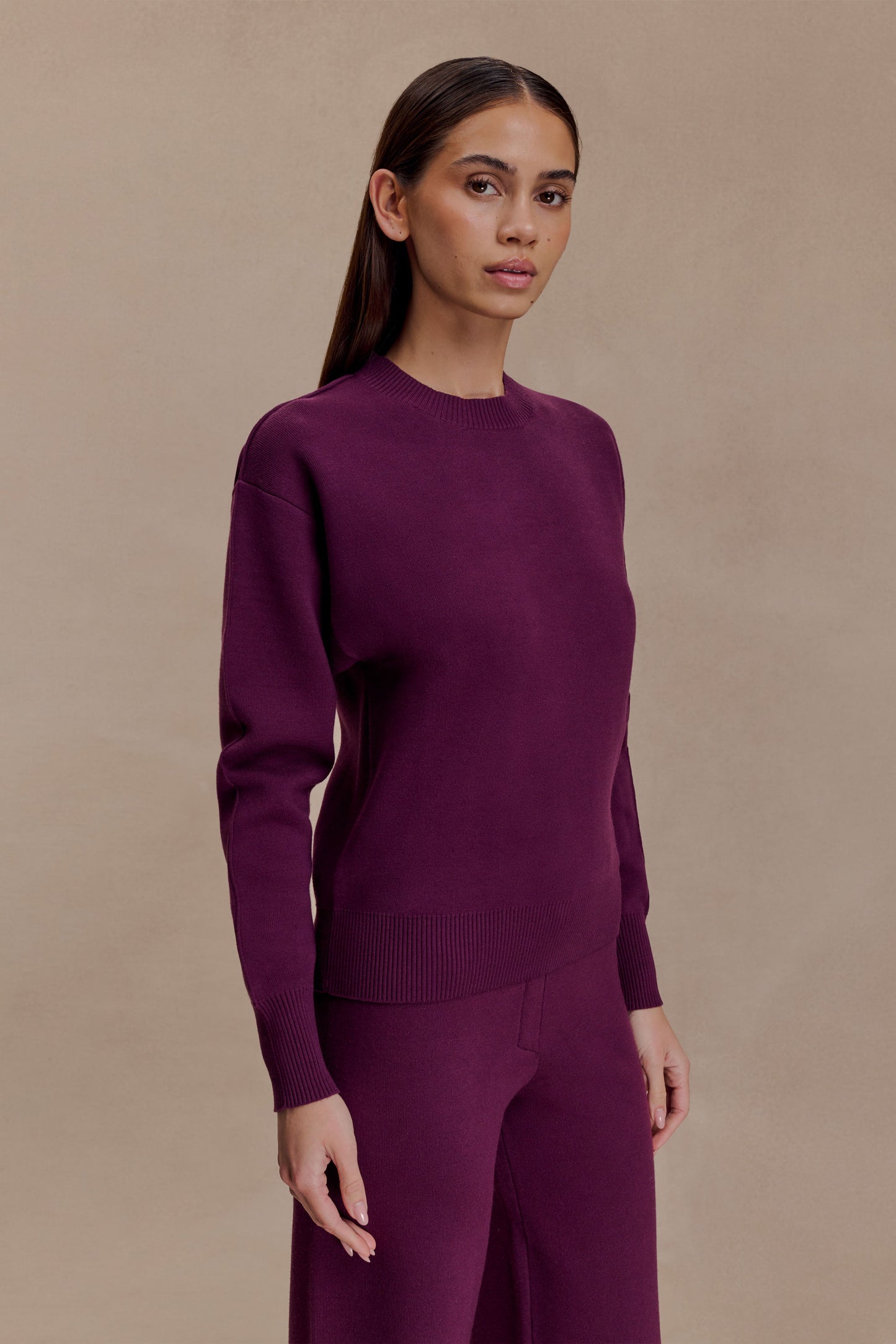 Braxton Cozy Knit Top - Plum