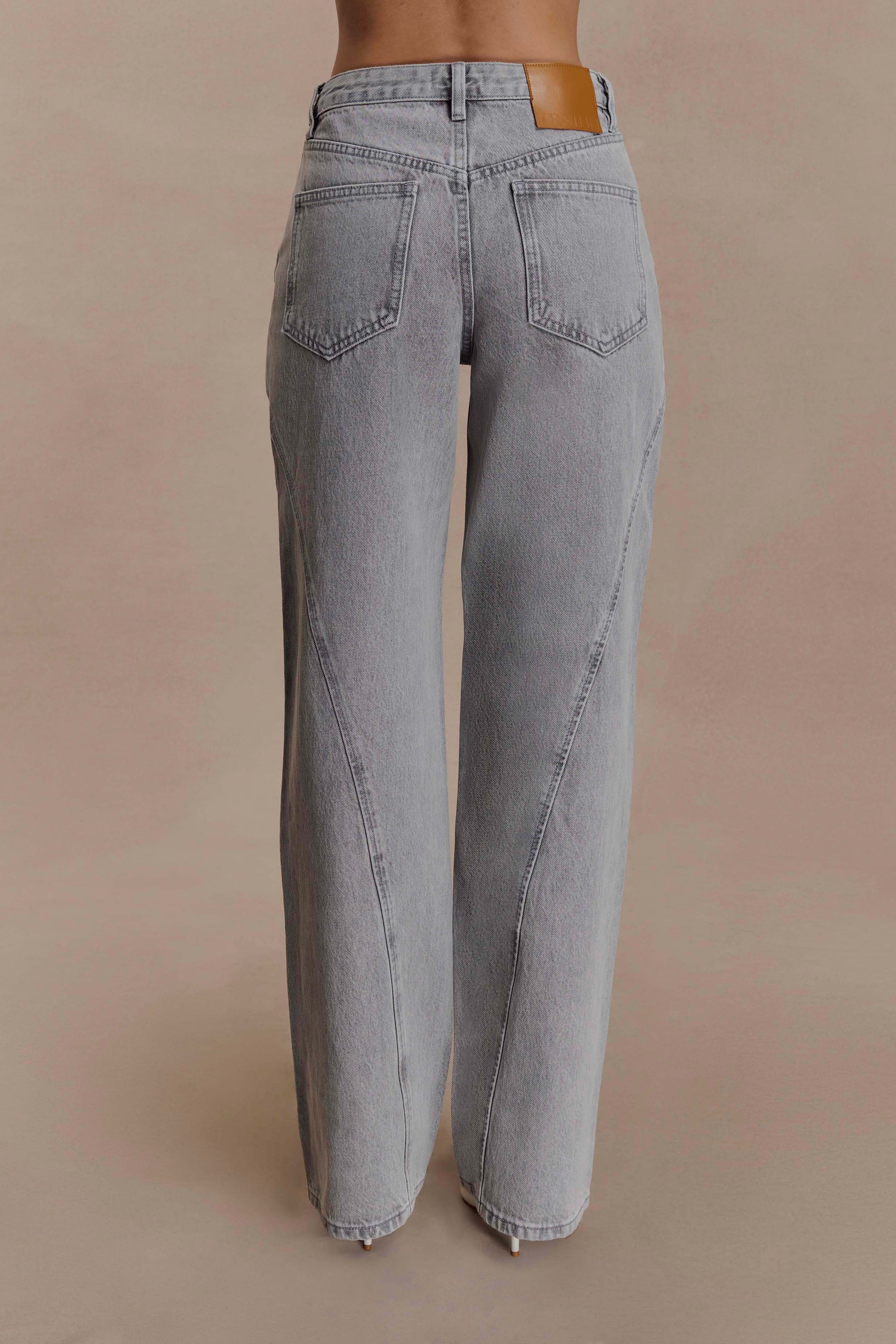 Georgette Mid Rise Paneled Denim Jeans - Grey #8