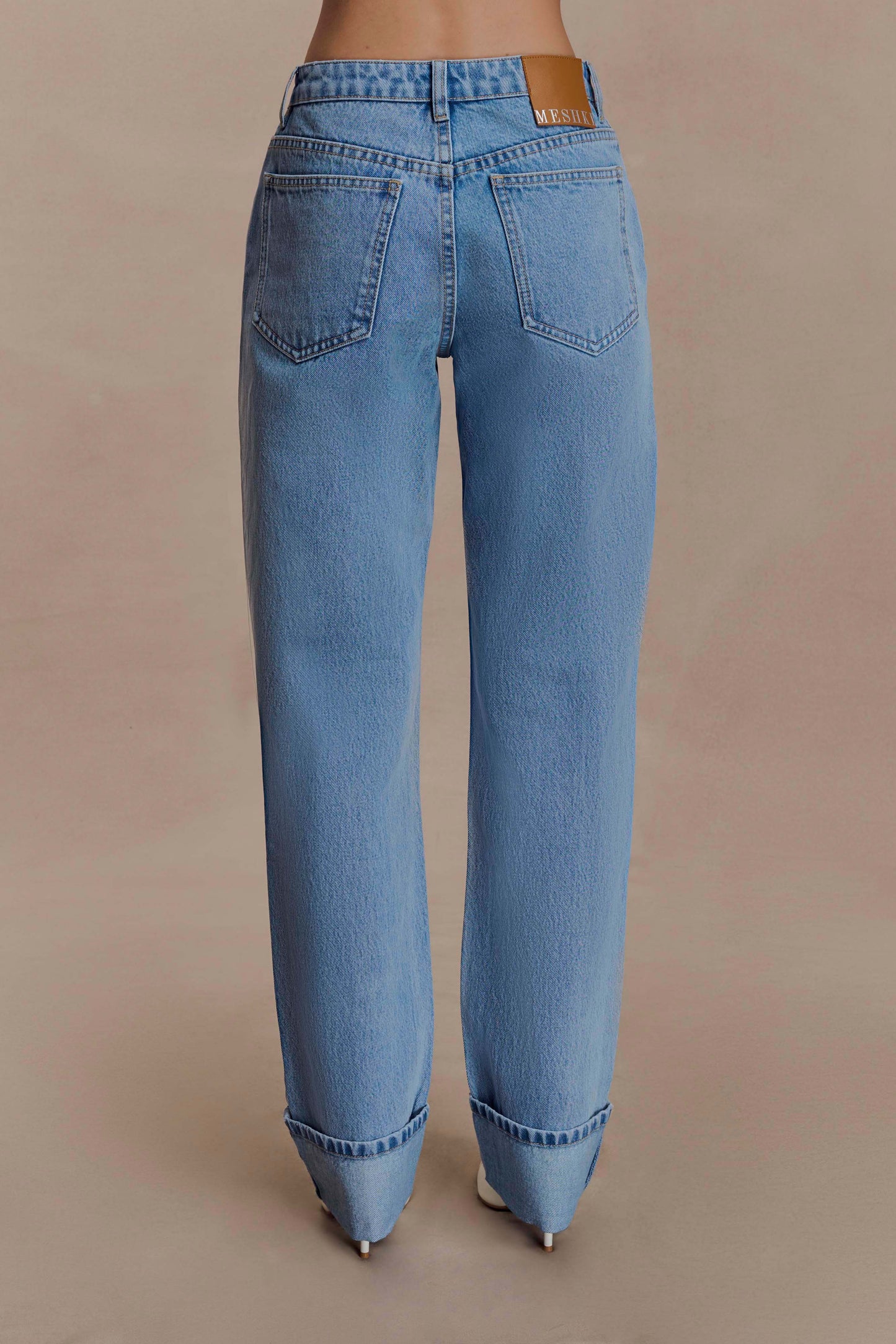 Kirralee Straight Leg Cuffed Jeans - Classic Blue