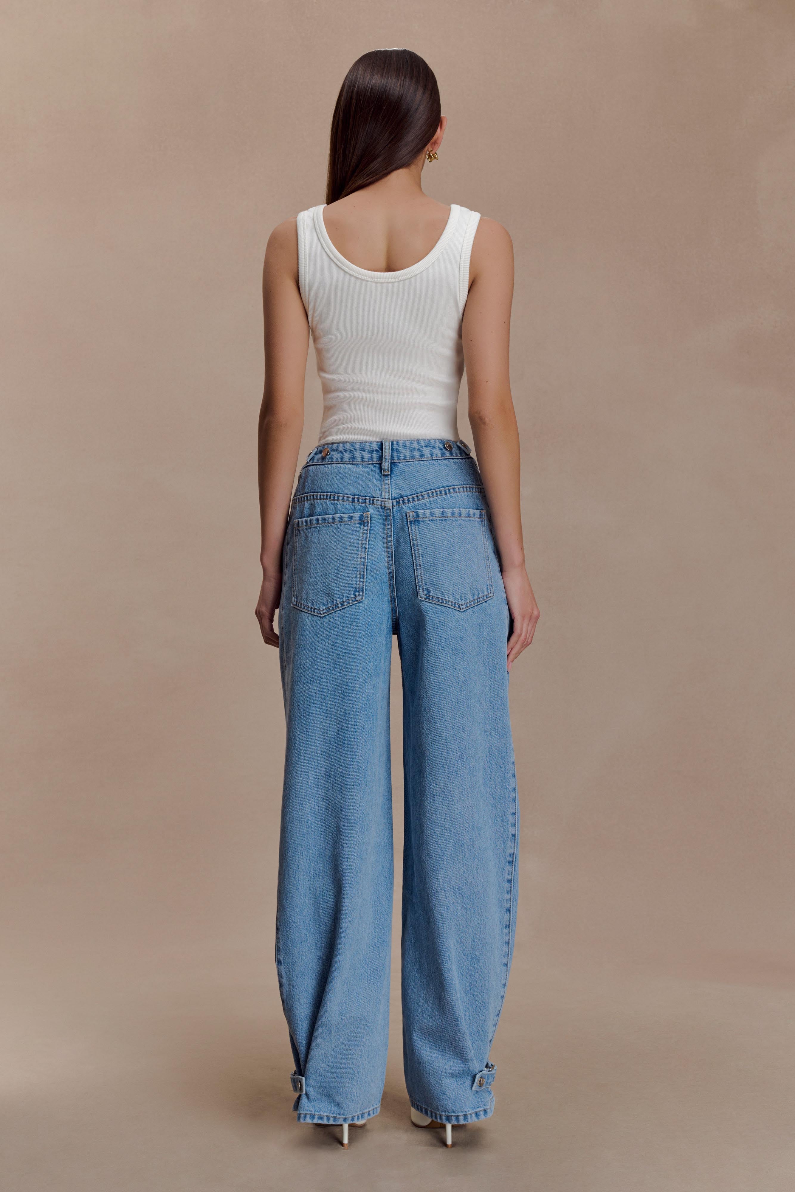 Flossie Multi Way Denim Jeans - Classic Blue | MESHKI UK
