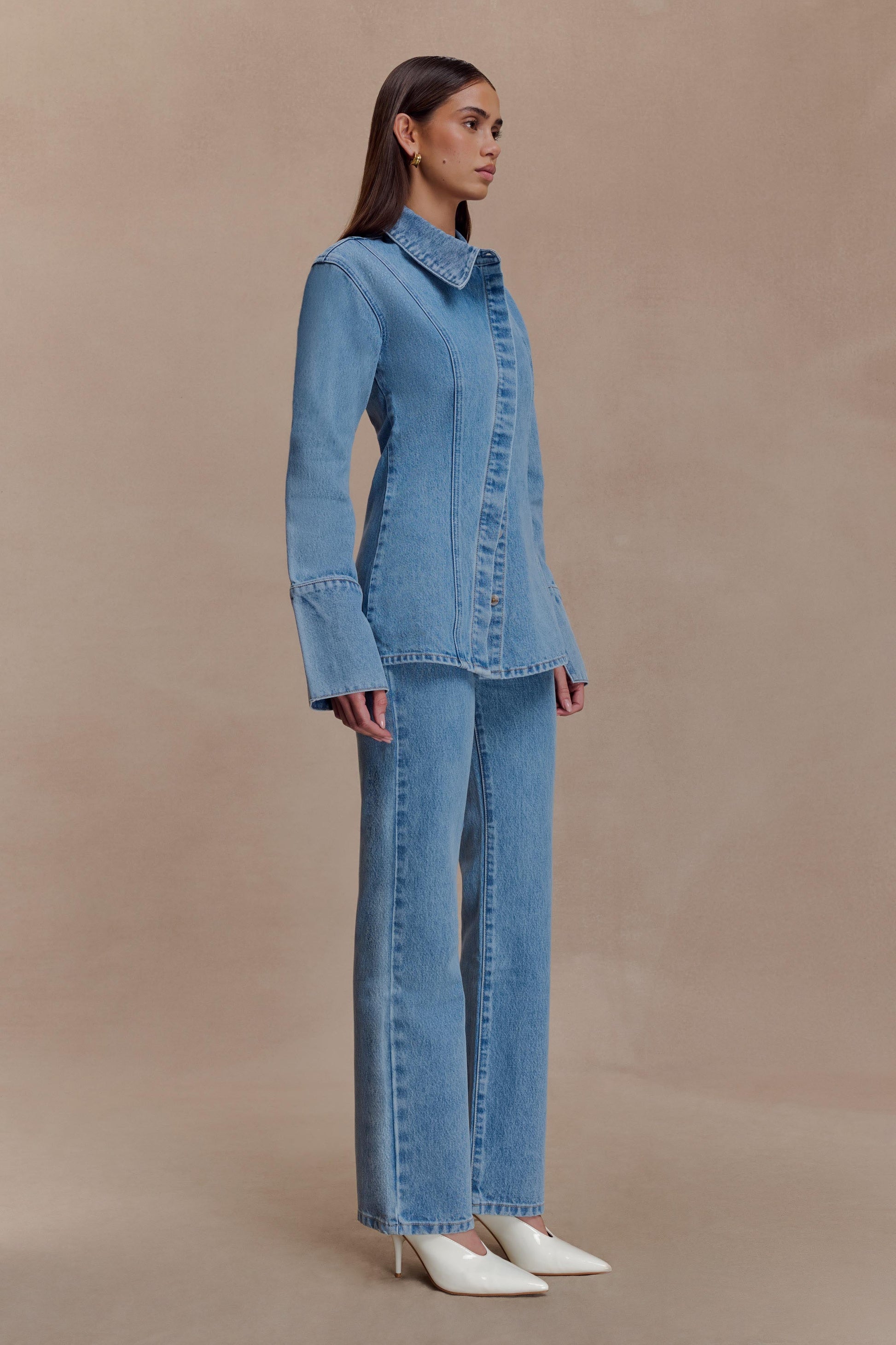 Janine High Waisted Straight Leg Jeans - Classic Blue #3