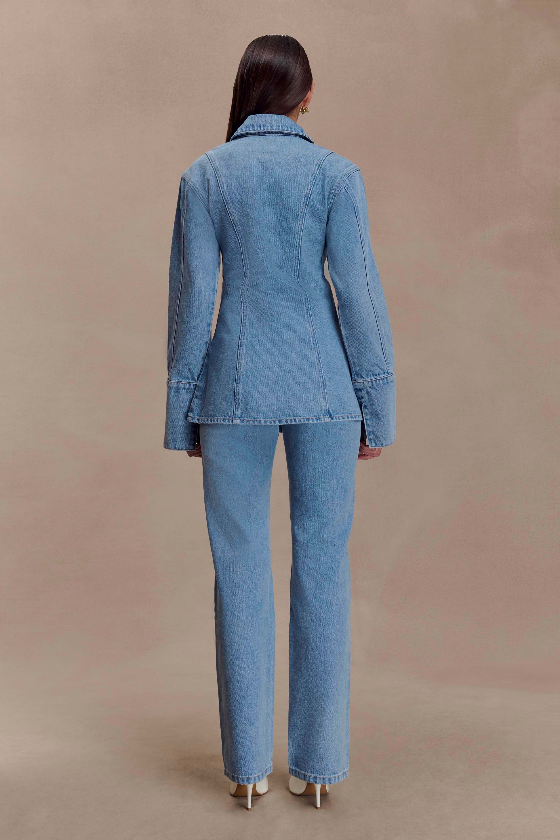 Janine High Waisted Straight Leg Jeans - Classic Blue #4