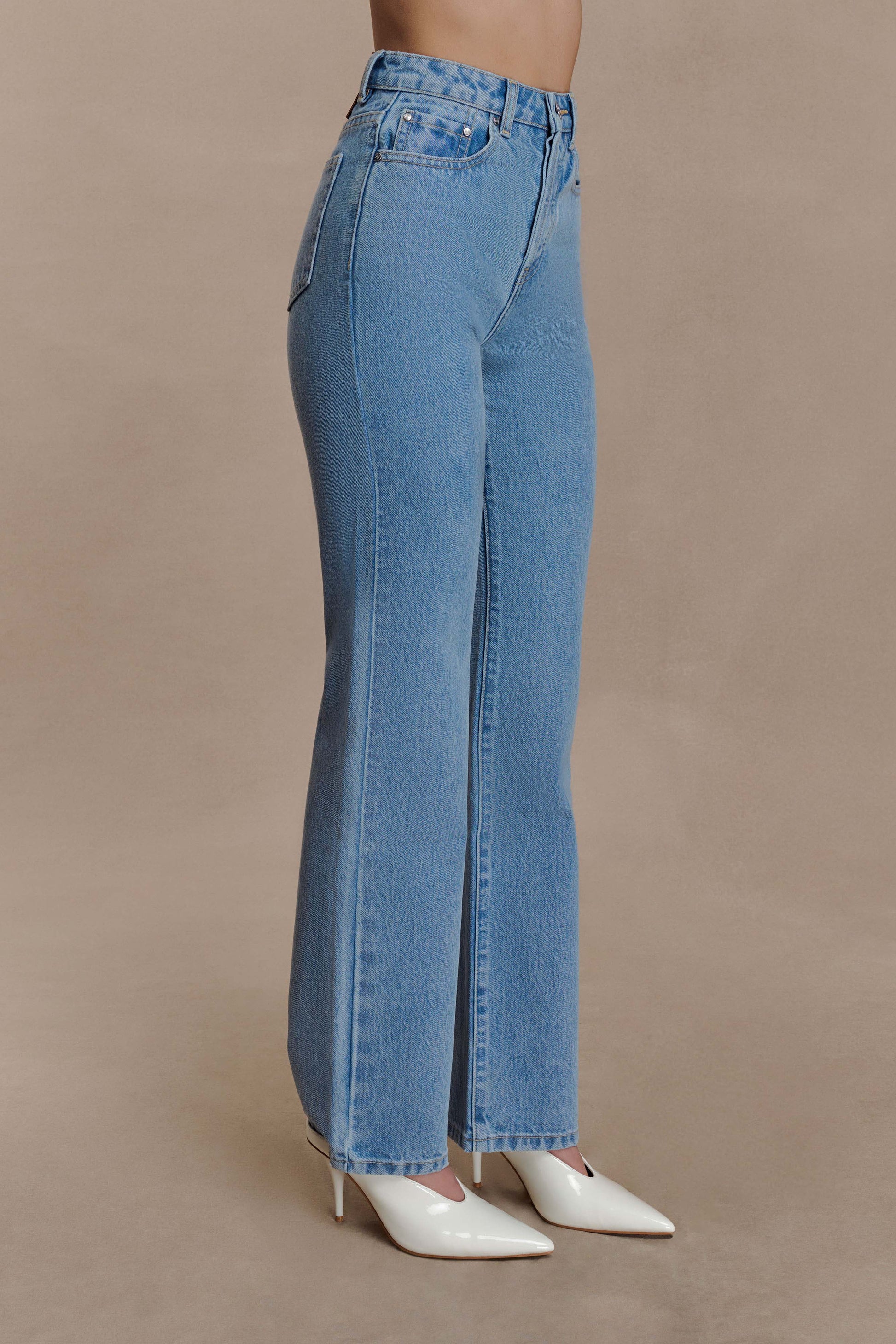 Janine High Waisted Straight Leg Jeans - Classic Blue #6