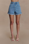 Carlene Cuffed Denim Shorts - Classic Blue