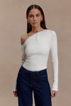 Maelle Off Shoulder Long Sleeve Top - Ivory