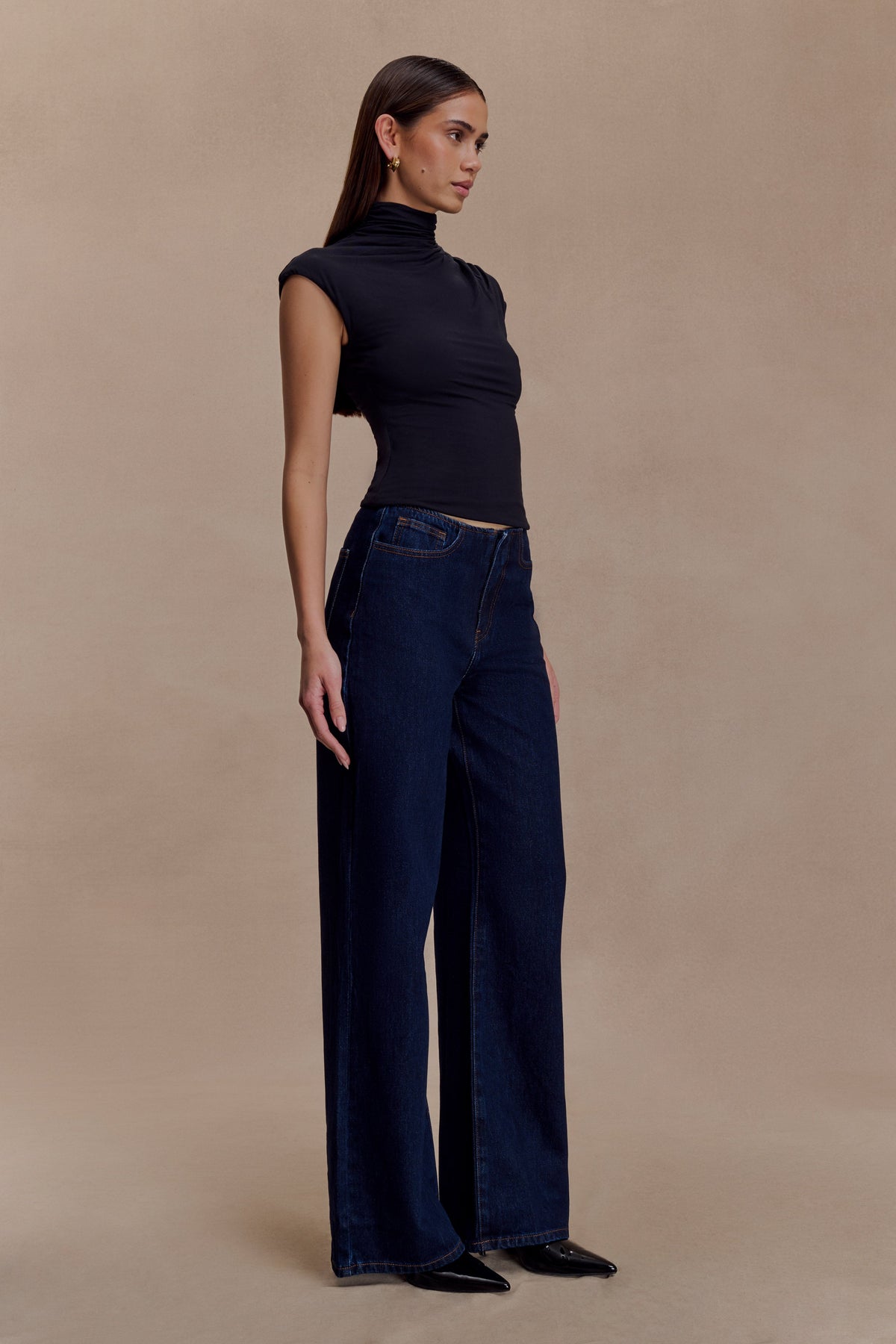 Freesia High Neck Sleeveless Top - Black #4