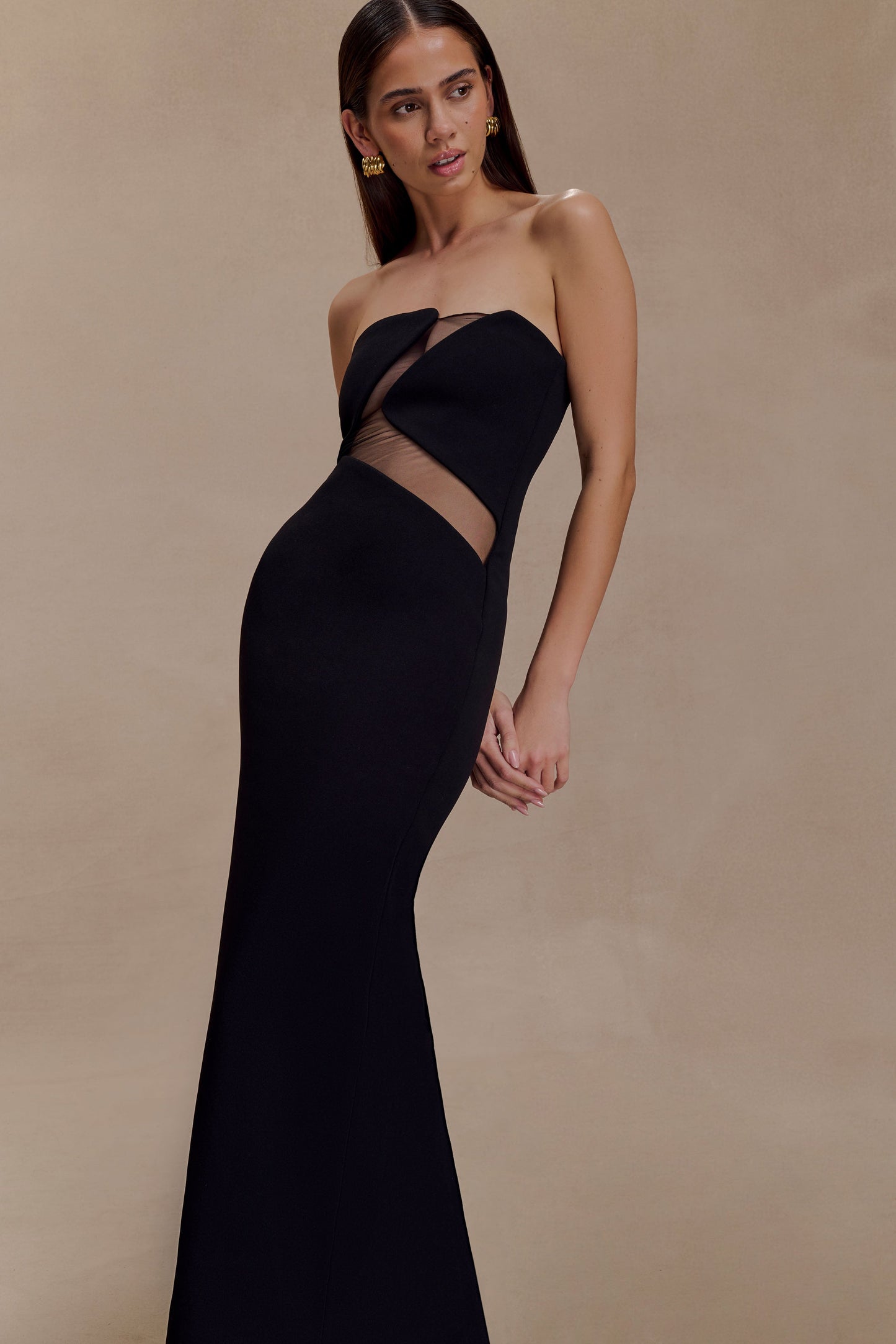 Lianne Strapless Maxi Dress - Black