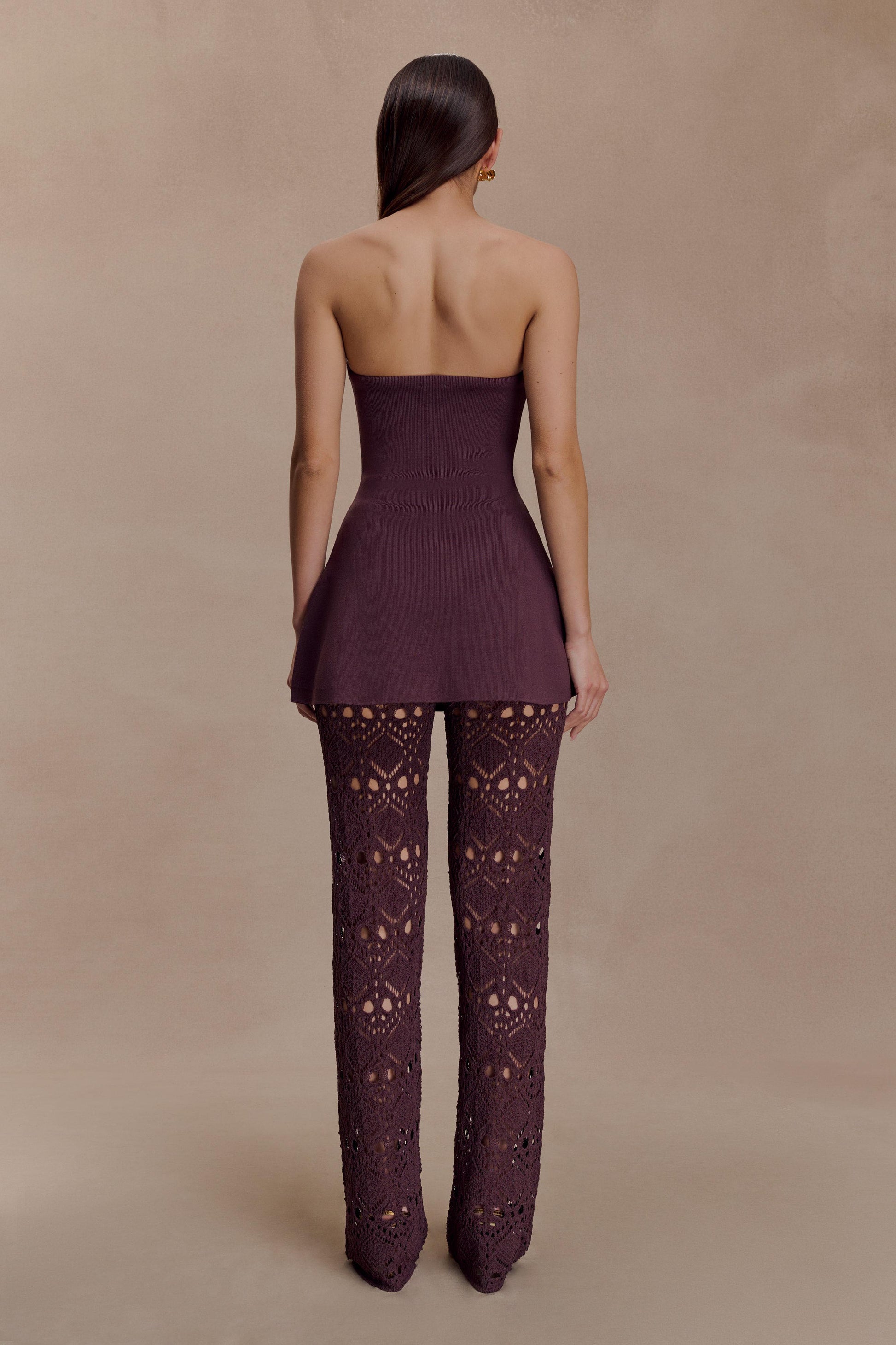 Trena Crochet Knit Pants - Chocolate #3