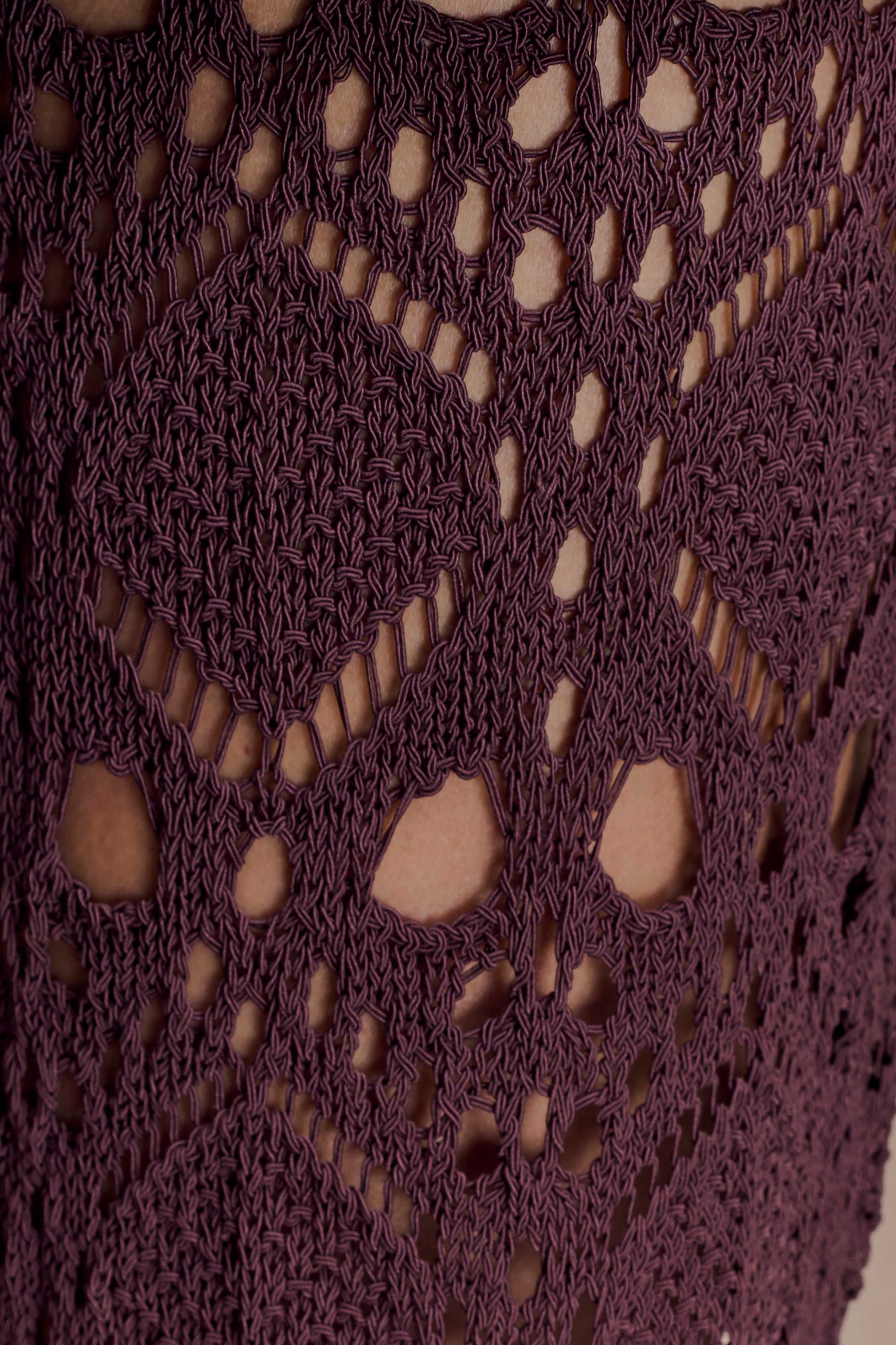 Trena Crochet Knit Pants - Chocolate #7